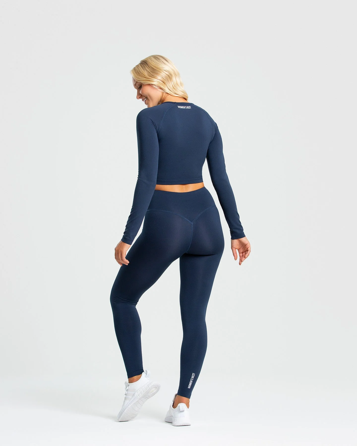 Essential Long Sleeve Crop Top | Sapphire Blue - Image 6