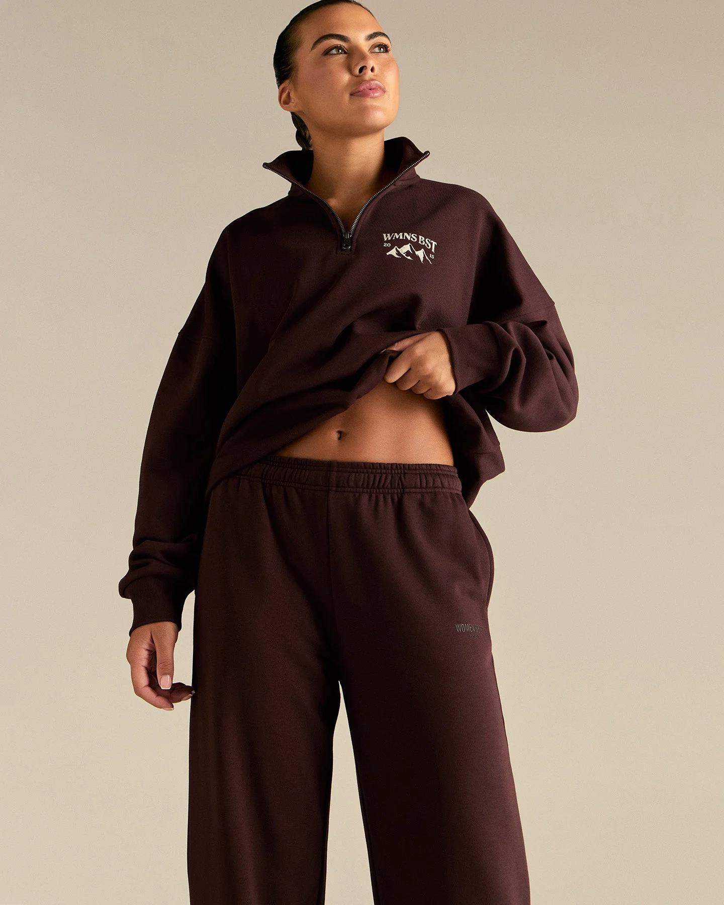 Comfort Cozy Straight Leg Joggers | Cafe Noir - Image 4