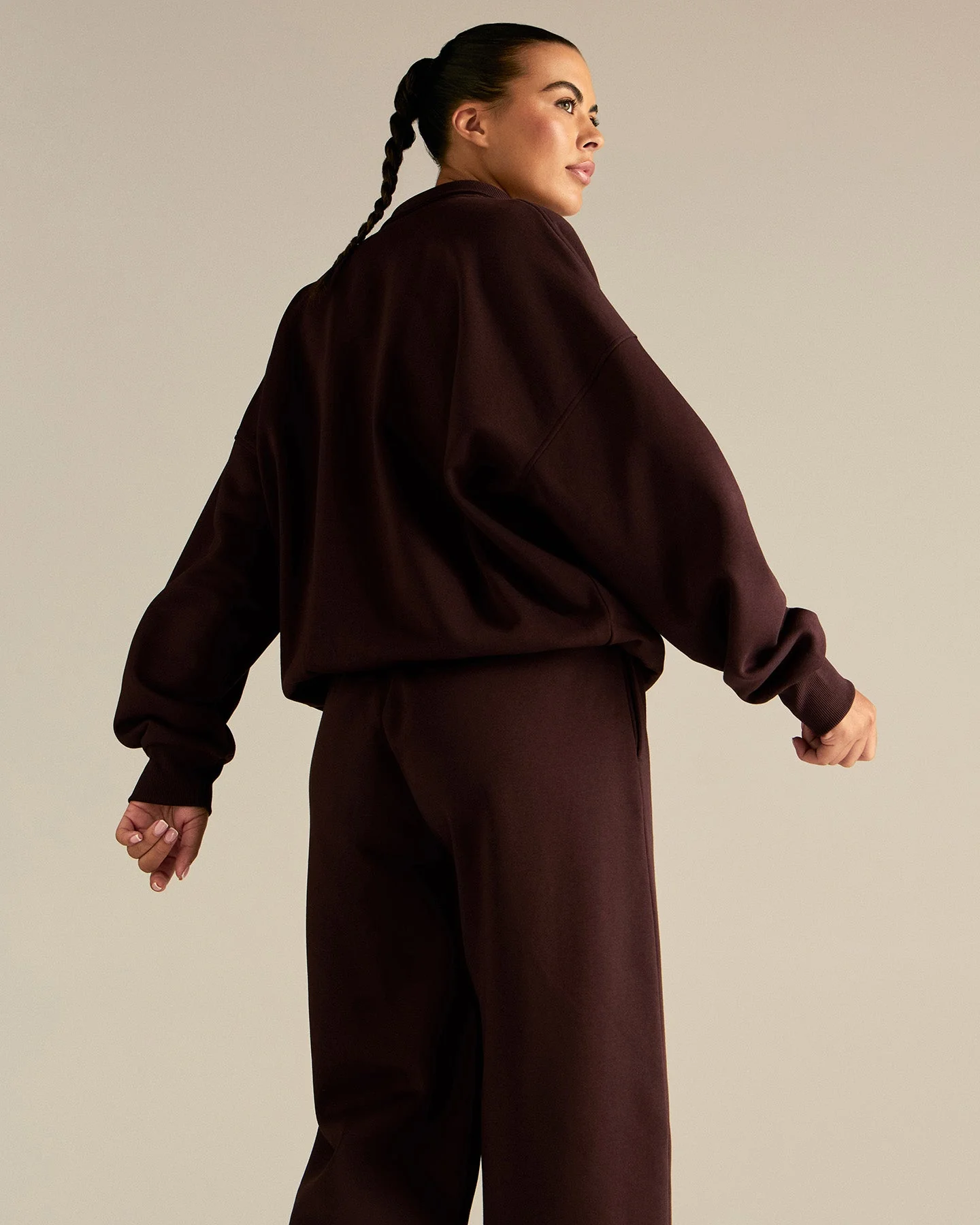Comfort Cozy Straight Leg Joggers | Cafe Noir - Image 8
