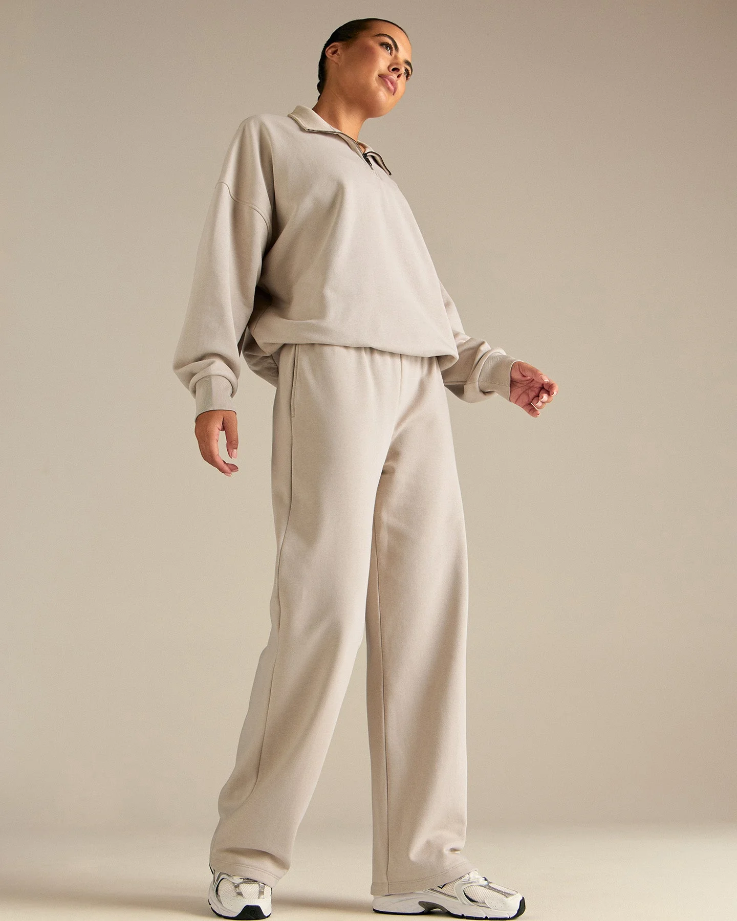 Comfort Cozy Straight Leg Joggers | Stone - Image 2