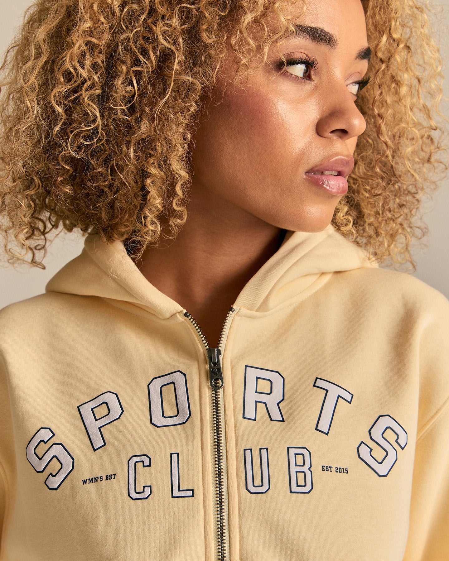 Comfort Cropped Sports Club Hoodie | Buttercup - Image 4