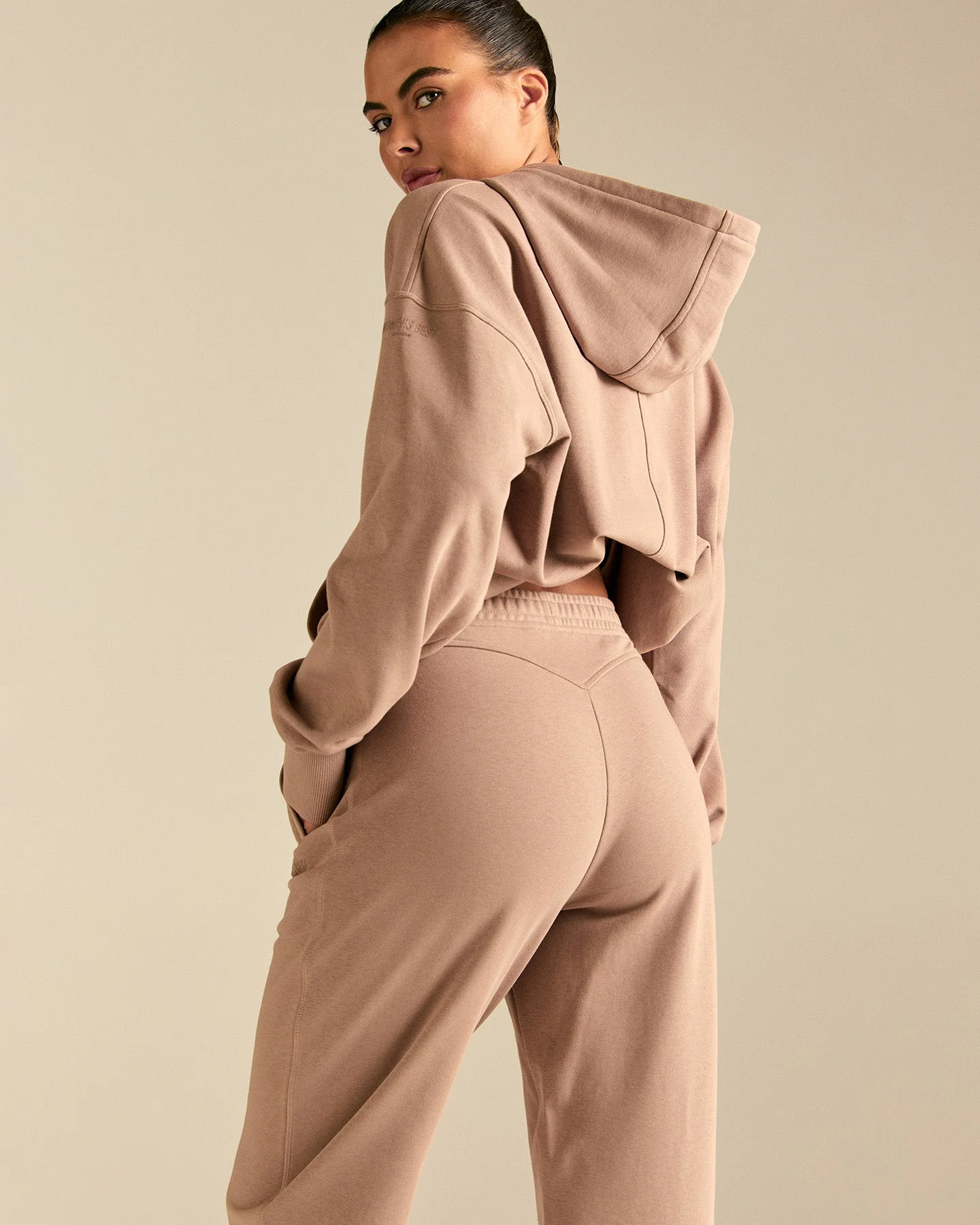 Comfort Cuffed Hem Joggers | Mauve Taupe - Image 4
