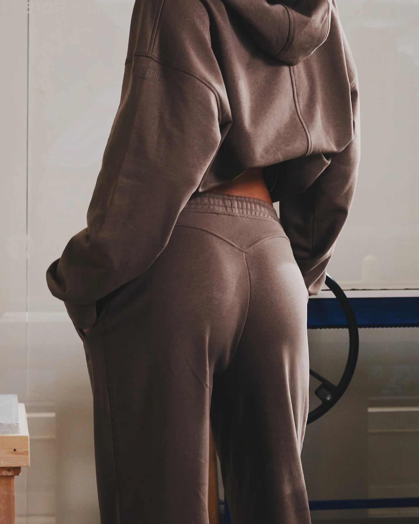 Comfort Cuffed Hem Joggers | Milk Chocolate - Image 3