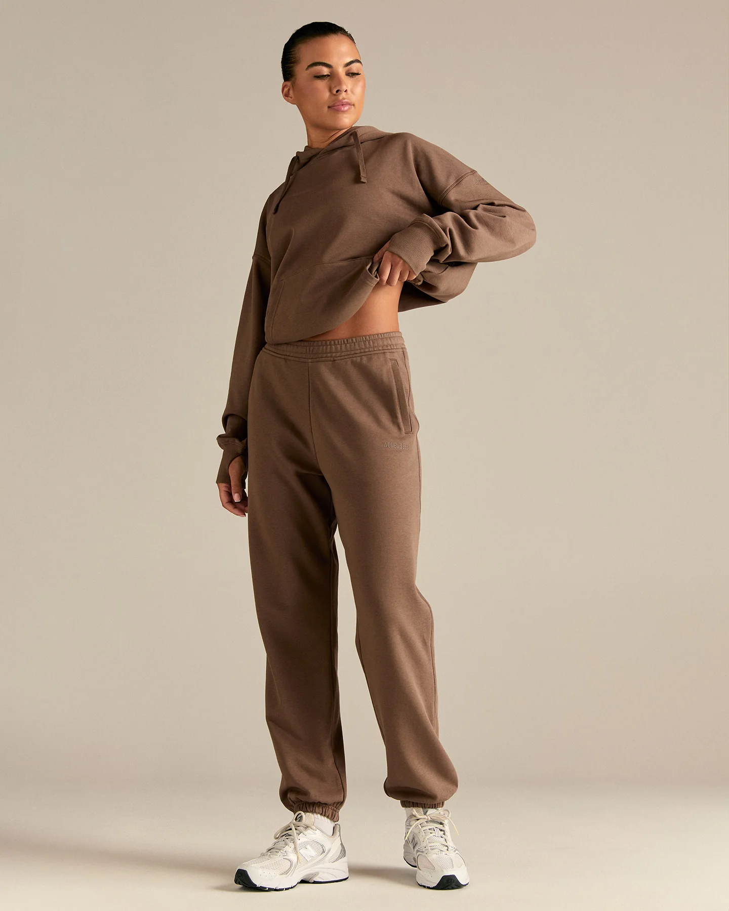 Comfort Cuffed Hem Joggers | Milk Chocolate - Image 8