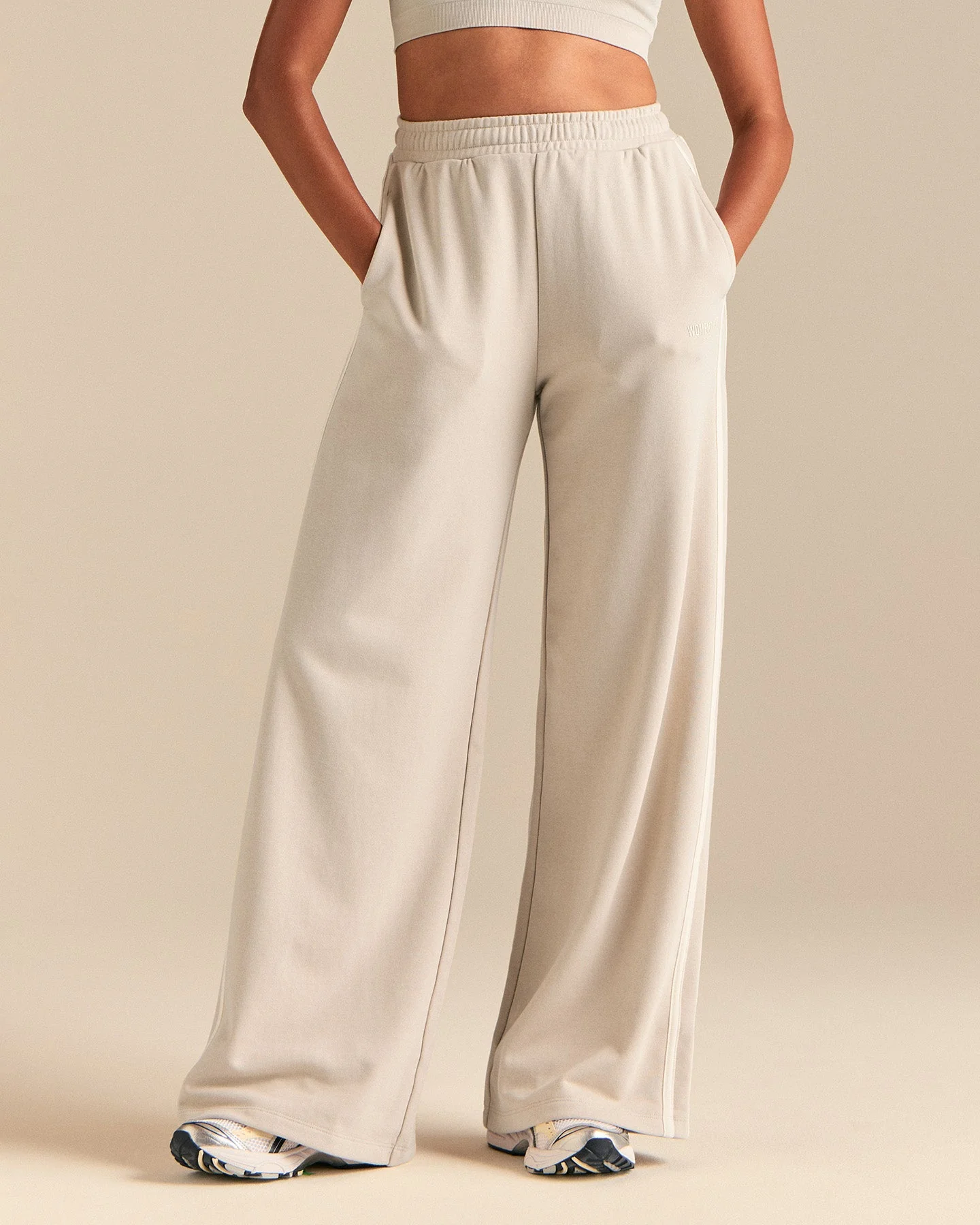 Comfort Lightweight Contrast Joggers | Stone