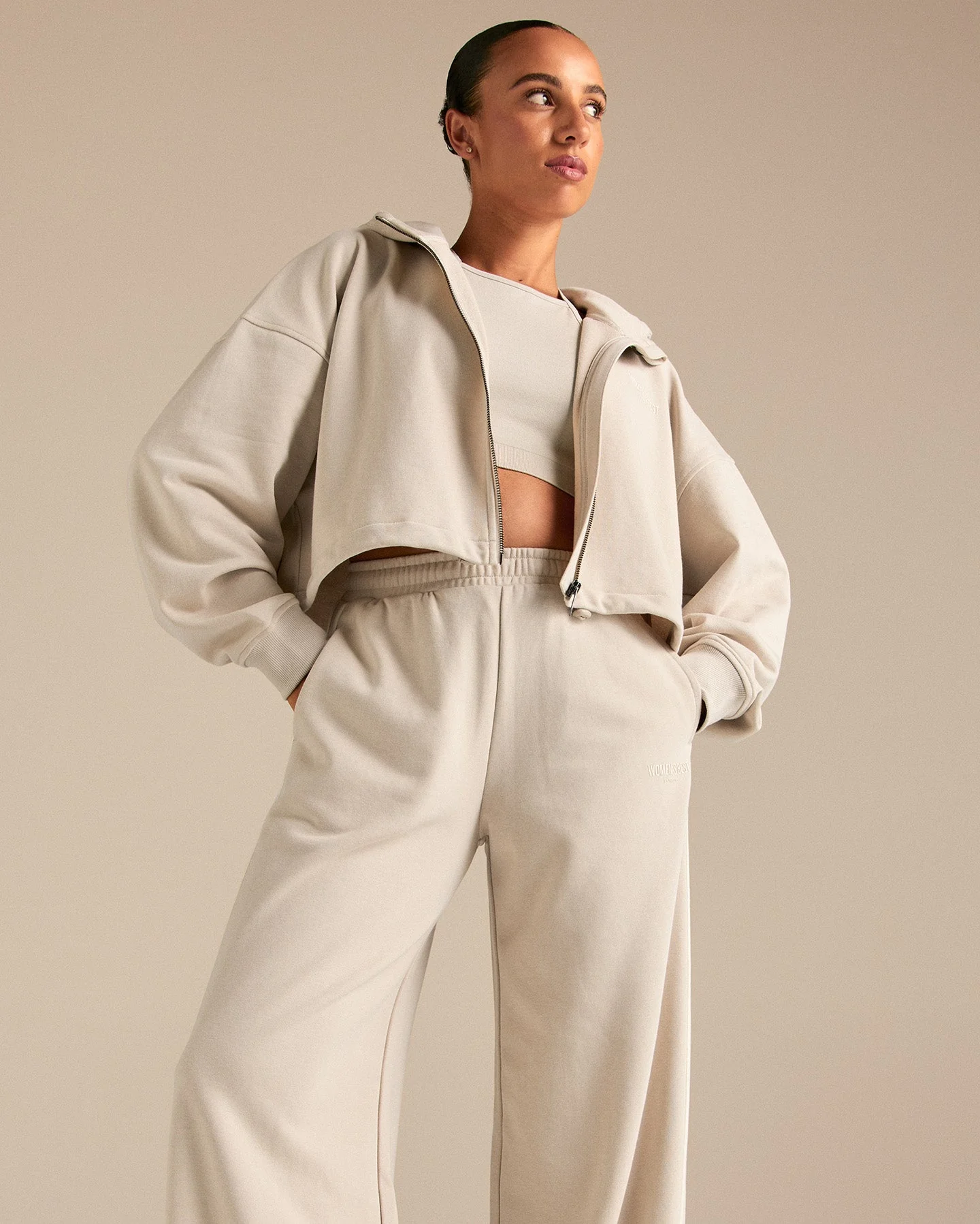 Comfort Lightweight Contrast Joggers | Stone - Image 6