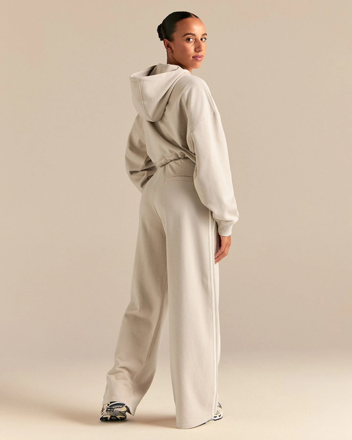 Comfort Lightweight Contrast Joggers | Stone - Image 8