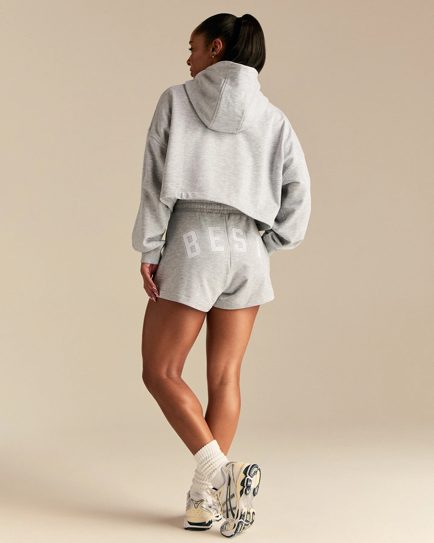 Comfort Lightweight Draw Hem Hoodie | Grey Marl - Image 2