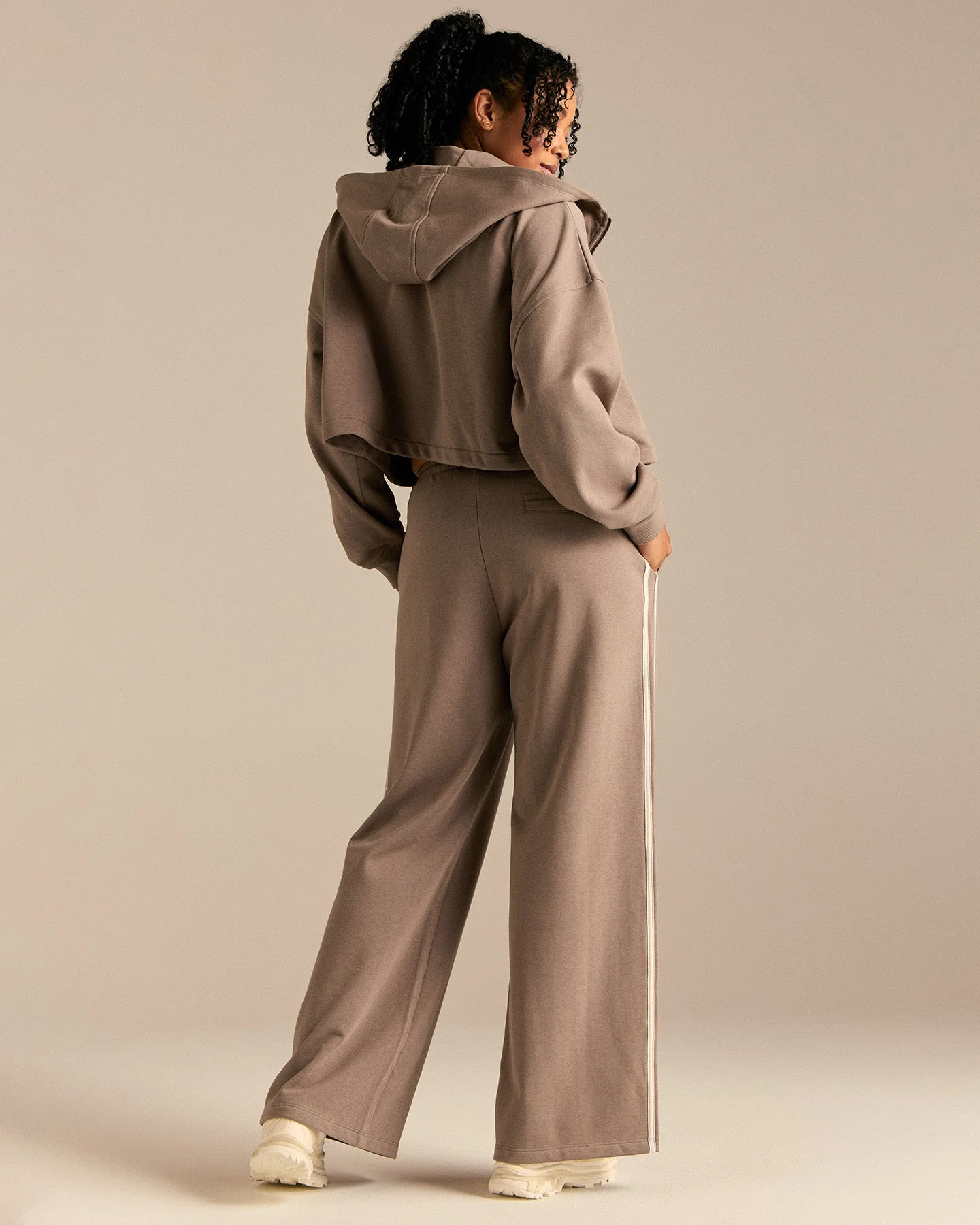 Comfort Lightweight Draw Hem Hoodie | Taupe Grey - Image 8