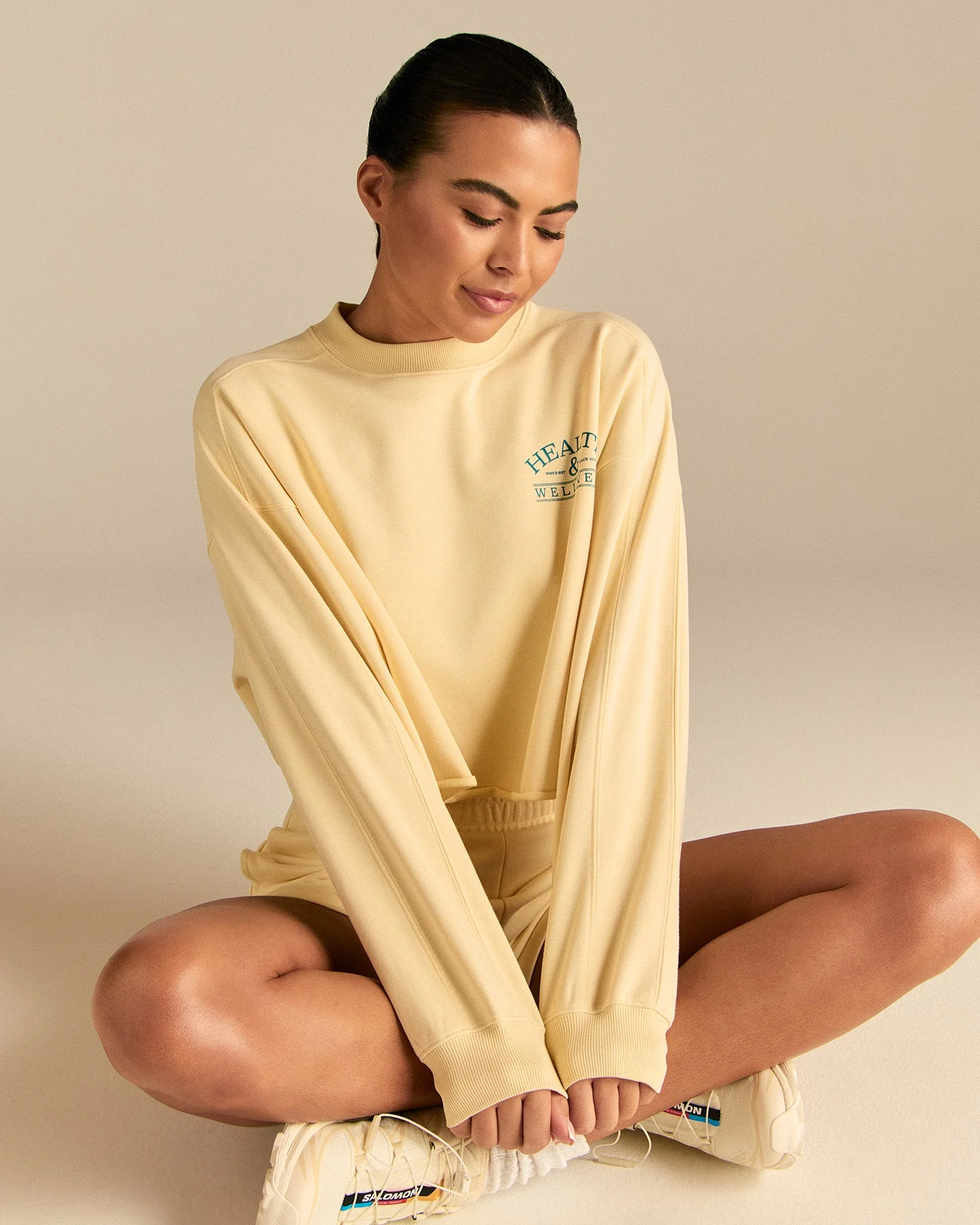 Comfort Lightweight Raw Edge Oversized Crew Neck | Buttercup - Image 6