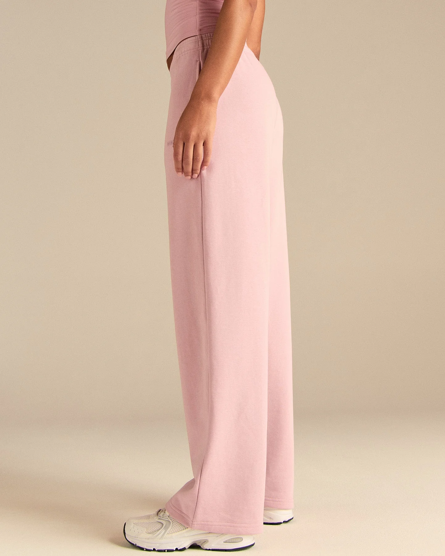 Comfort Lightweight Straight Leg Mid Waist Joggers | Sweet Pink - Image 4