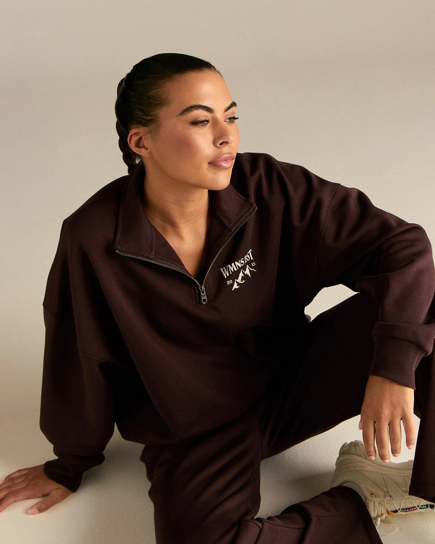Comfort Outdoor 1/4 Zip Graphic Sweat | Cafe Noir - Image 7