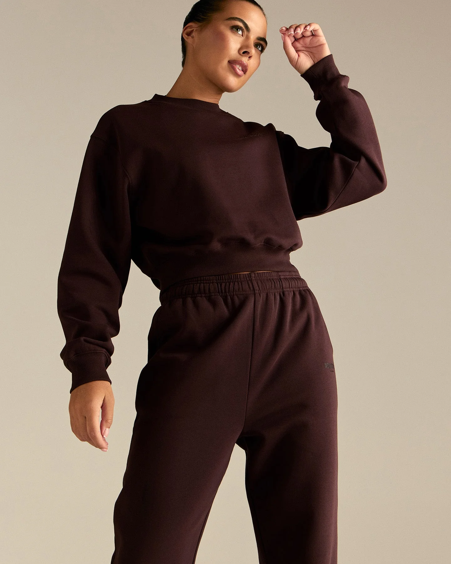 Comfort Outdoor Cropped Crew Neck | Cafe Noir - Image 6