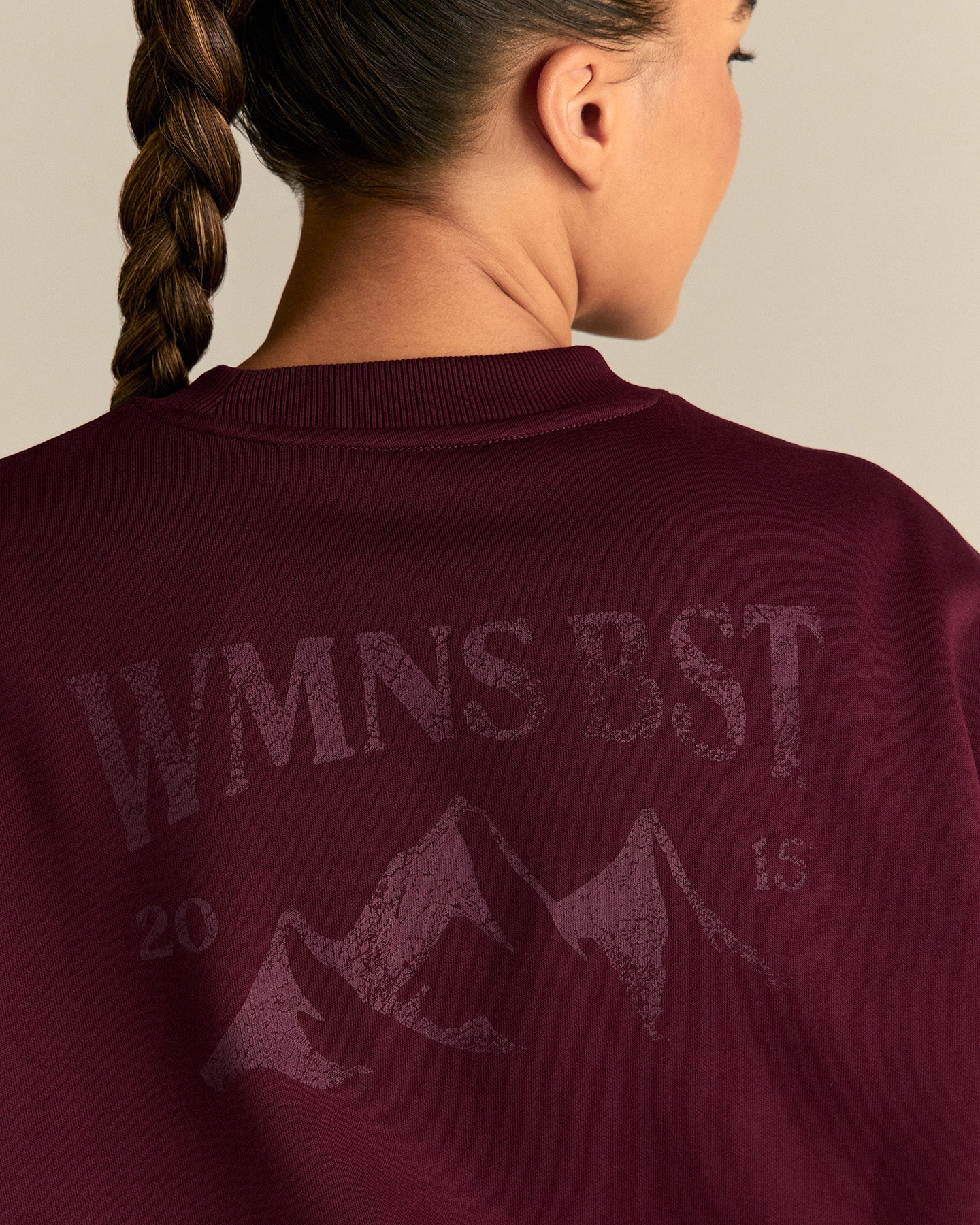 Comfort Outdoor Cropped Crew Neck | Merlot - Image 2