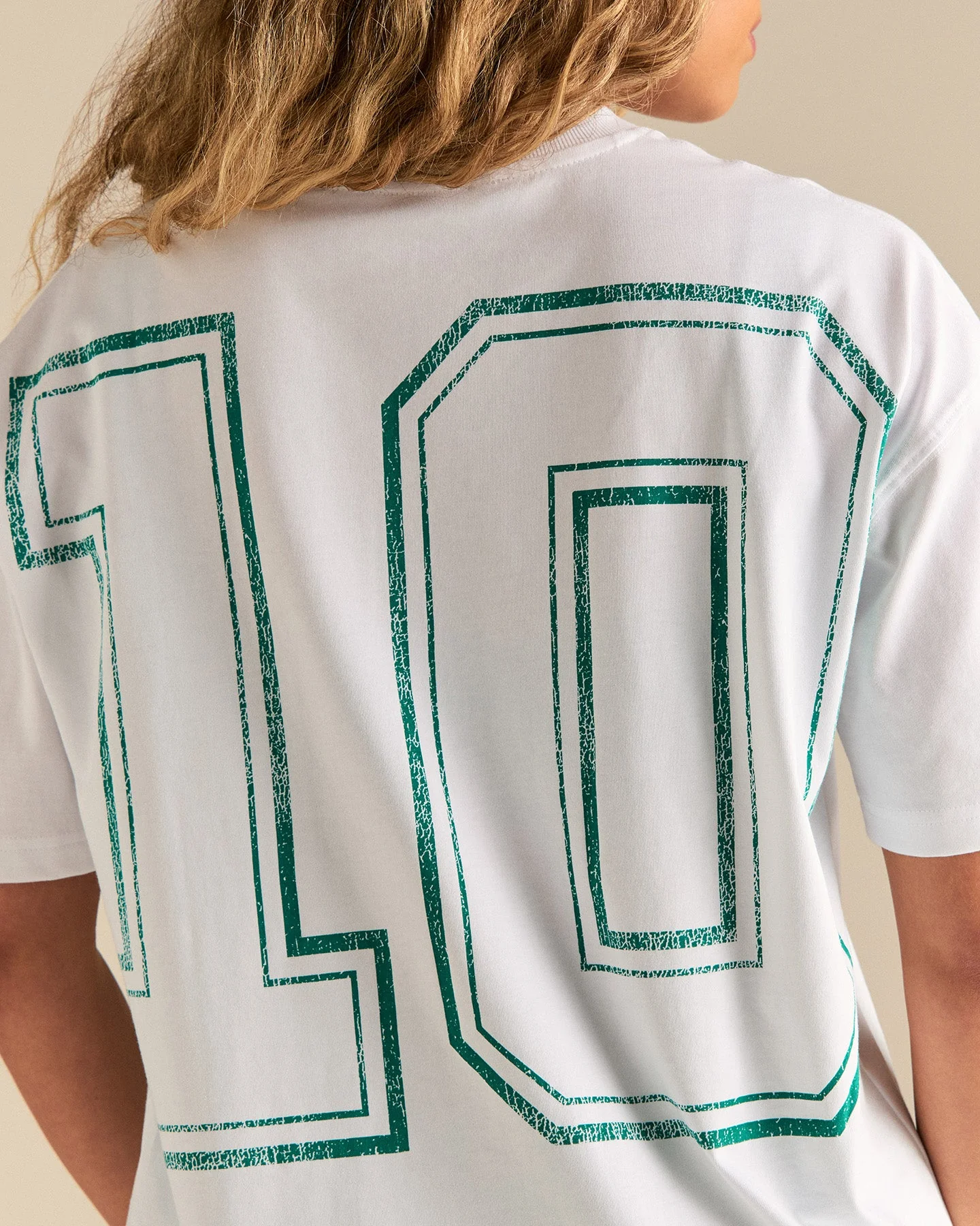 Comfort Oversized "10" Graphic T-Shirt | White - Image 2