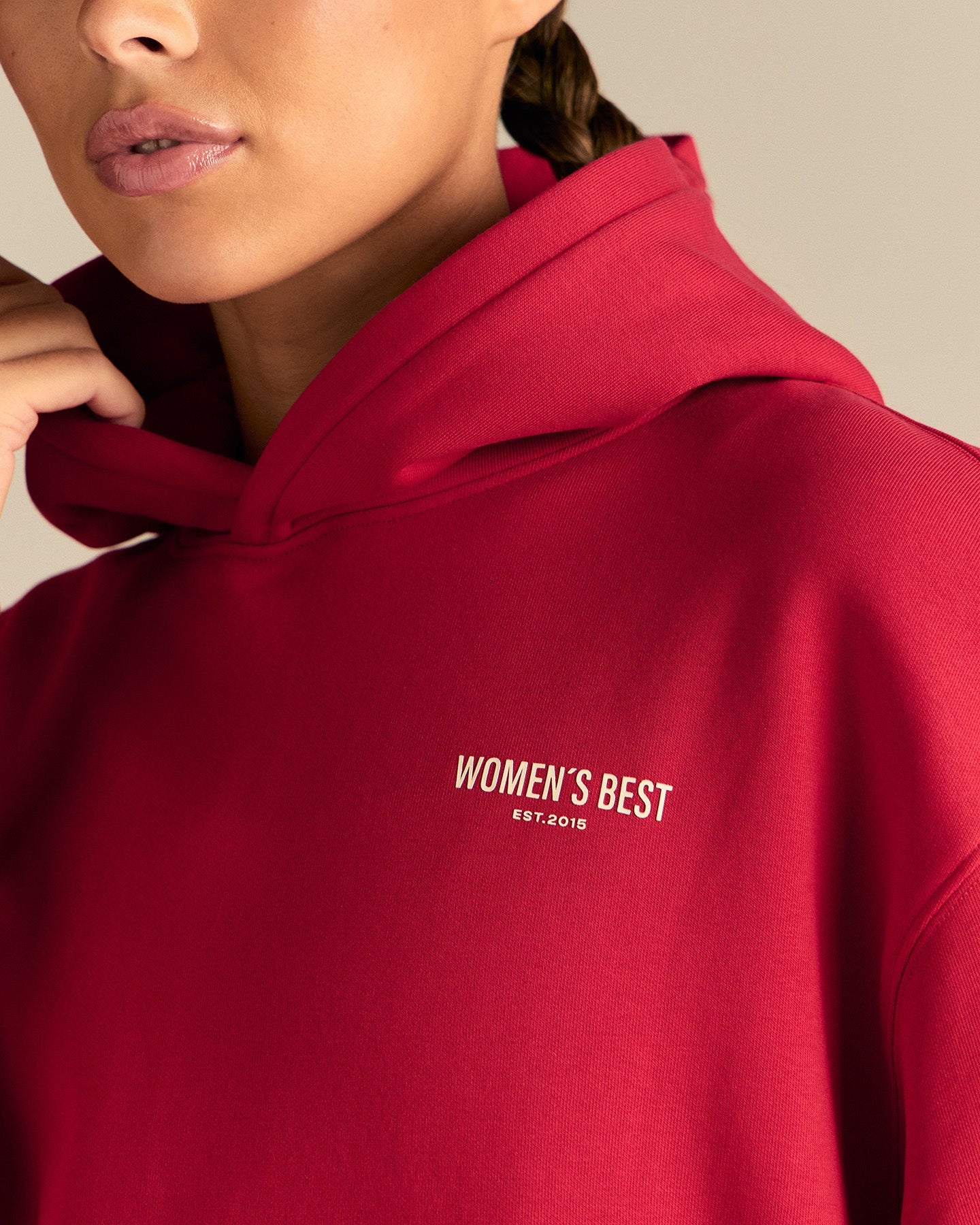 Comfort Oversized Athletic Graphic Hoodie | Candy Apple - Image 3