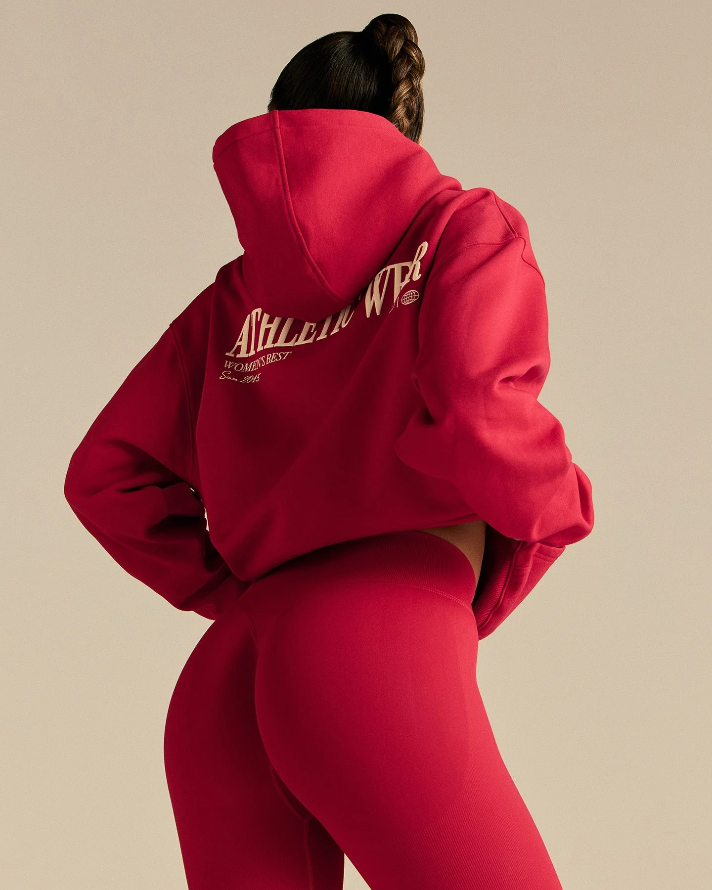 Comfort Oversized Athletic Graphic Hoodie | Candy Apple - Image 4