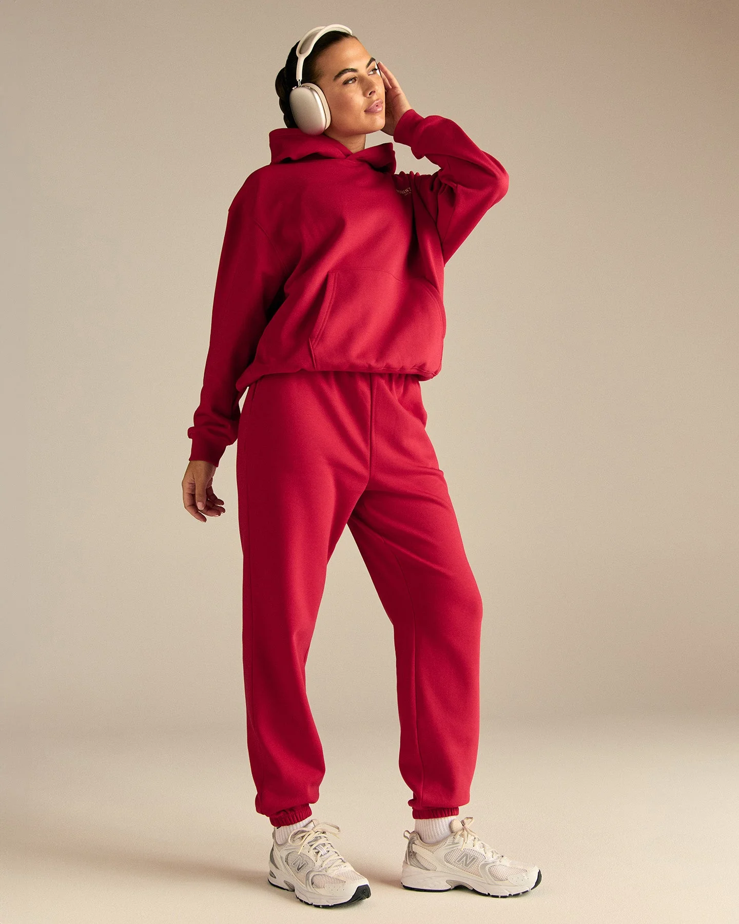 Comfort Oversized Athletic Graphic Hoodie | Candy Apple - Image 6