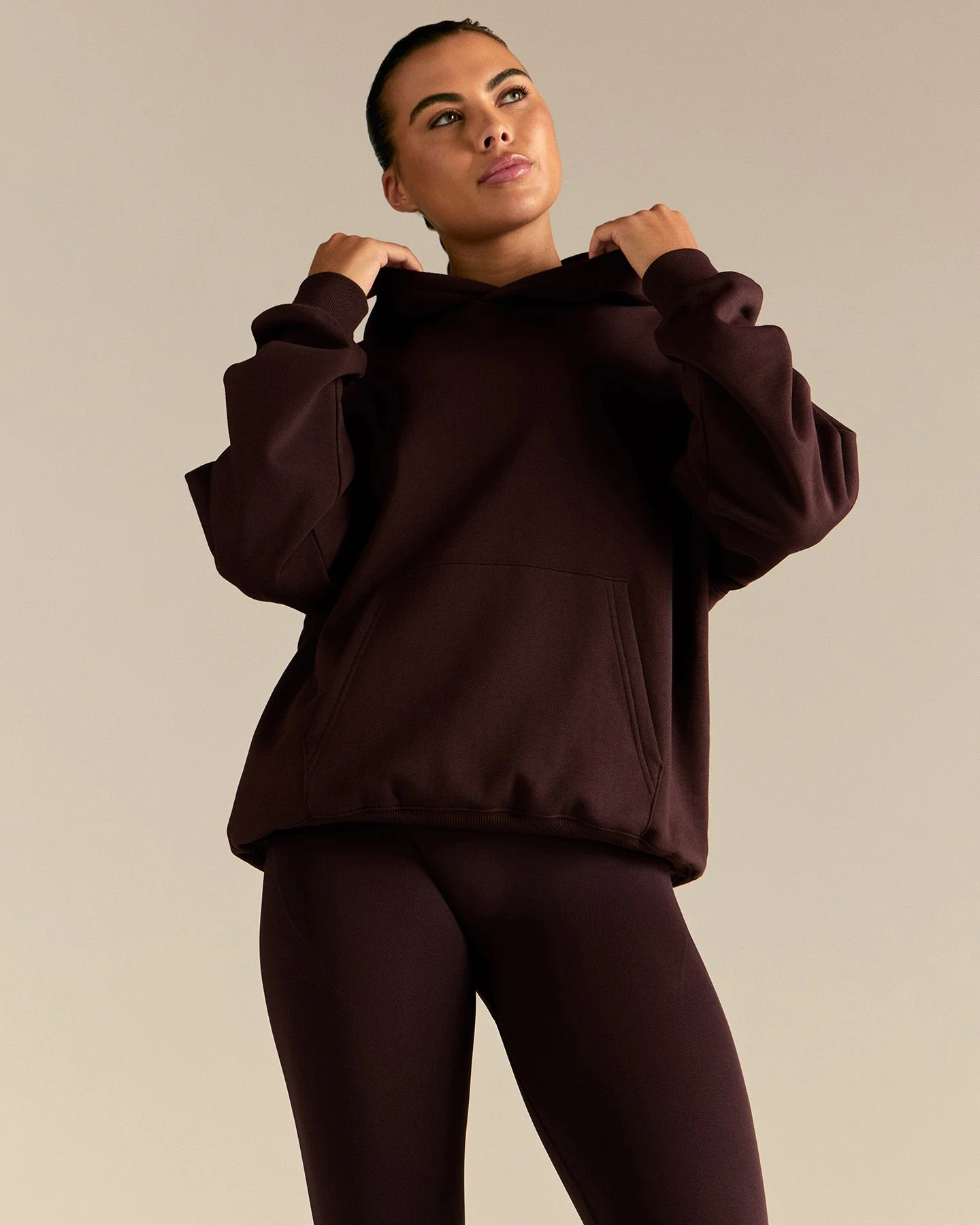 Comfort Oversized Health Club Graphic Hoodie | Cafe Noir - Image 4