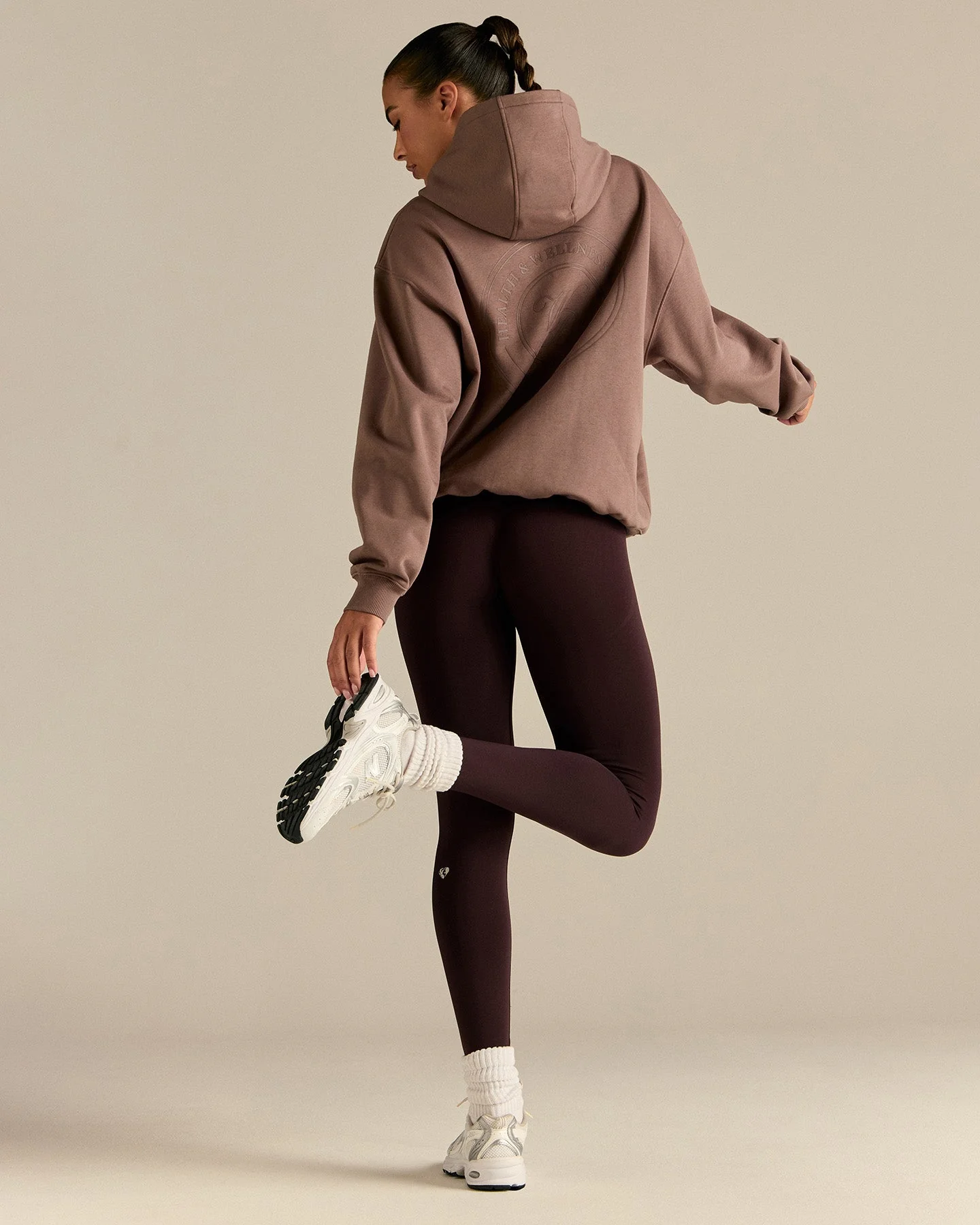 Comfort Oversized Health Club Graphic Hoodie | Mocha - Image 2