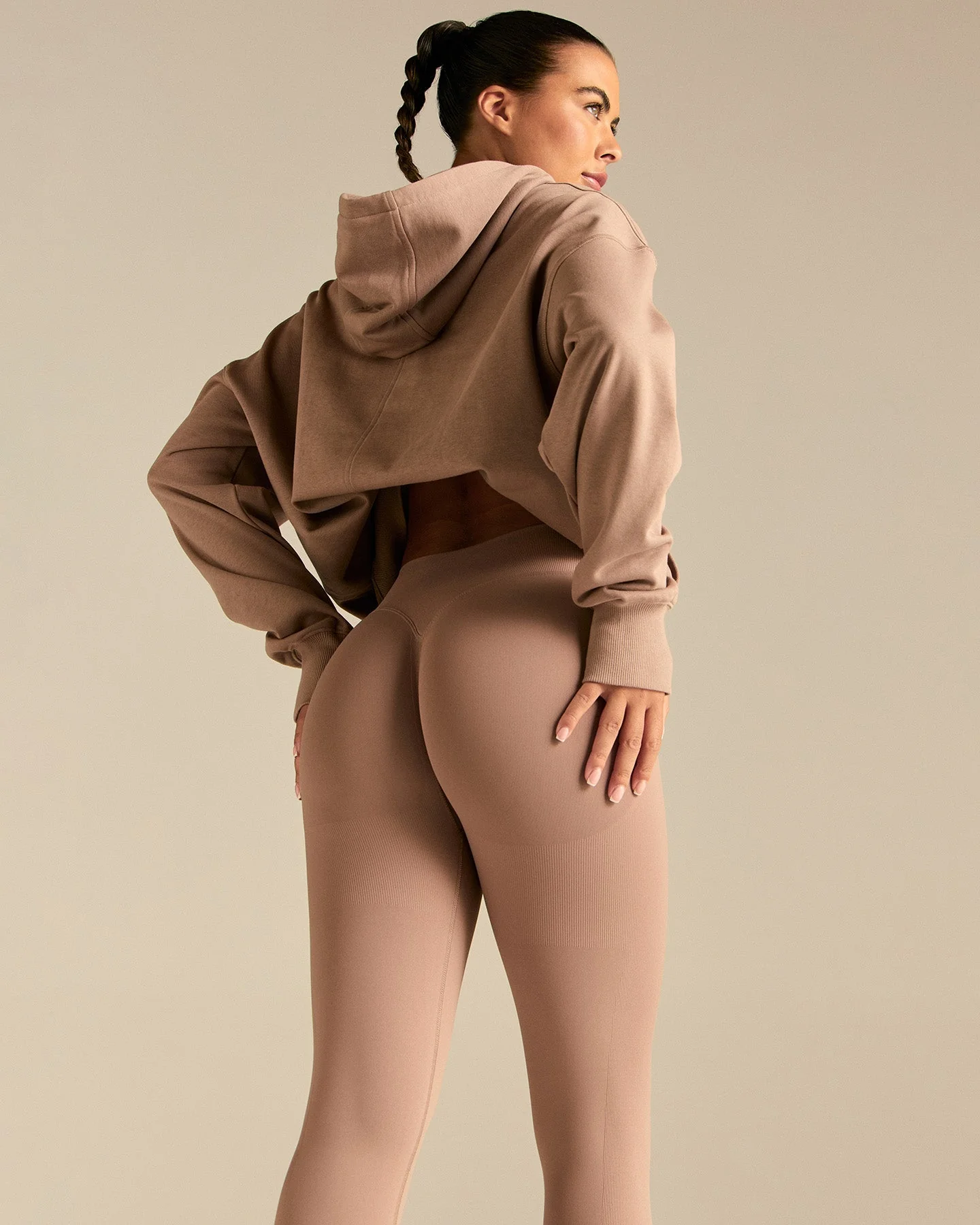 Comfort Oversized Hook Up Hoodie | Mauve Taupe - Image 2