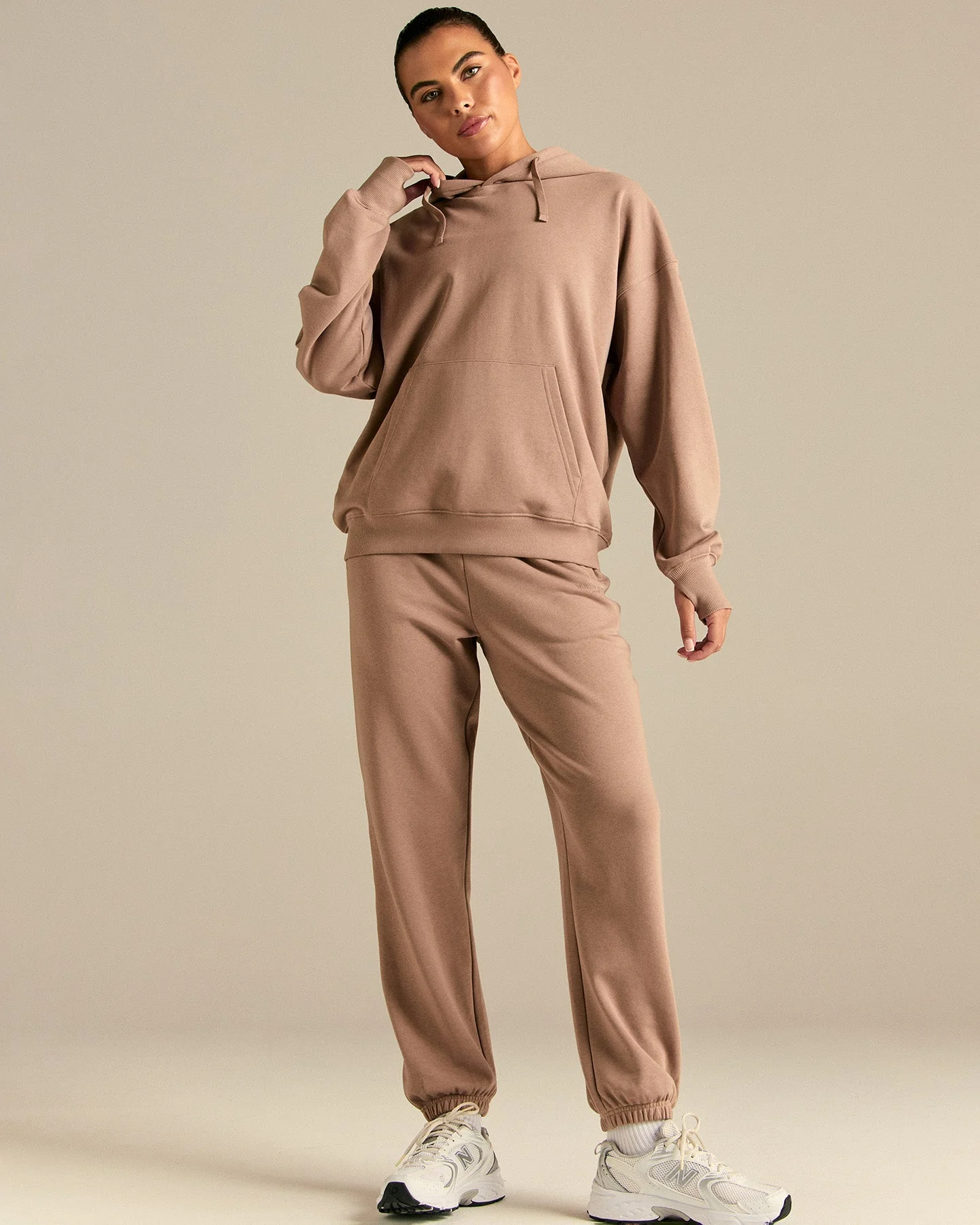 Comfort Oversized Hook Up Hoodie | Mauve Taupe - Image 3