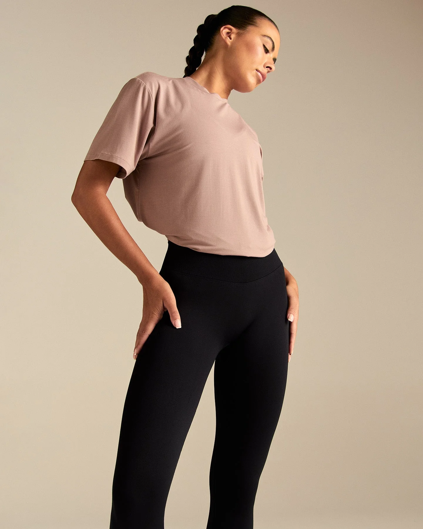Comfort Oversized Hook Up T-Shirt | Mauve Taupe - Image 3