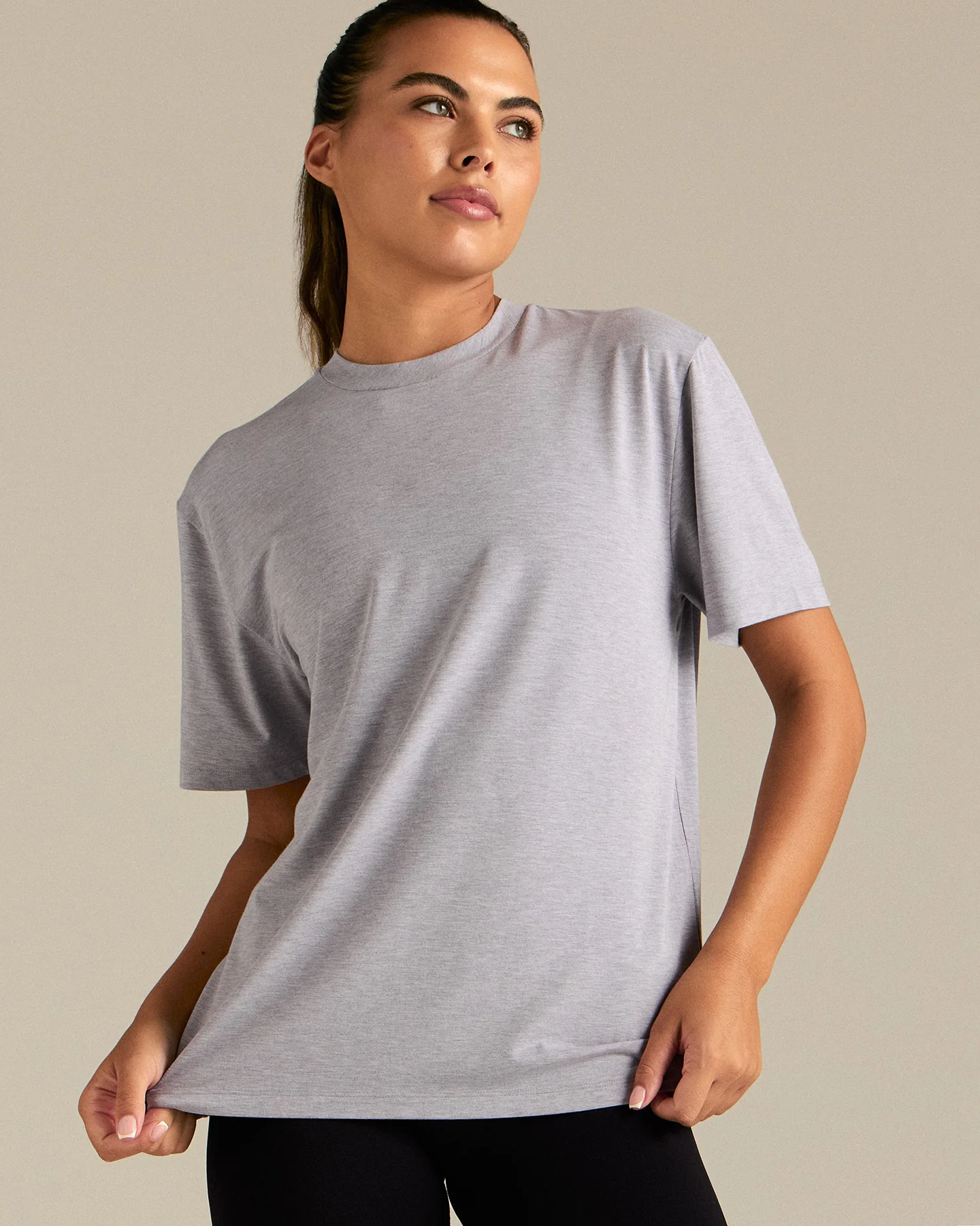 Comfort Oversized Hook Up T-Shirt | Silver Grey Marl - Image 3