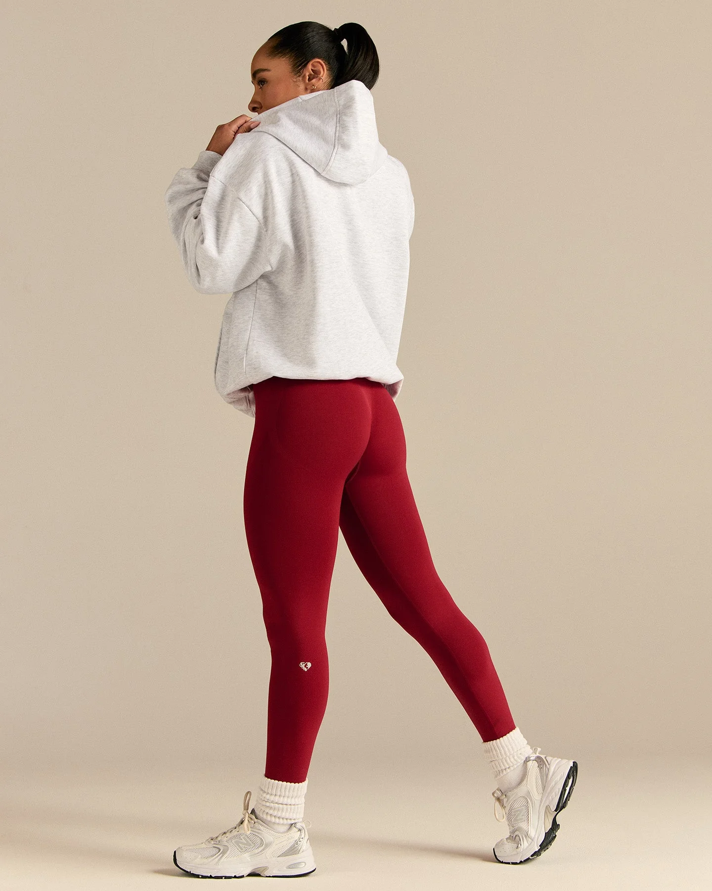 Comfort Oversized PWR Hoodie | Light Grey Marl - Image 2
