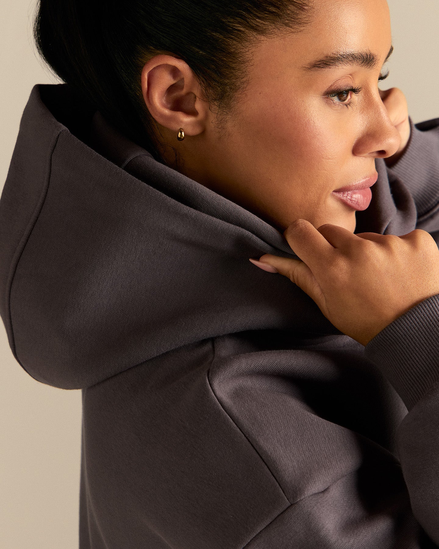 Comfort Oversized PWR Hoodie | Slate Grey - Image 3