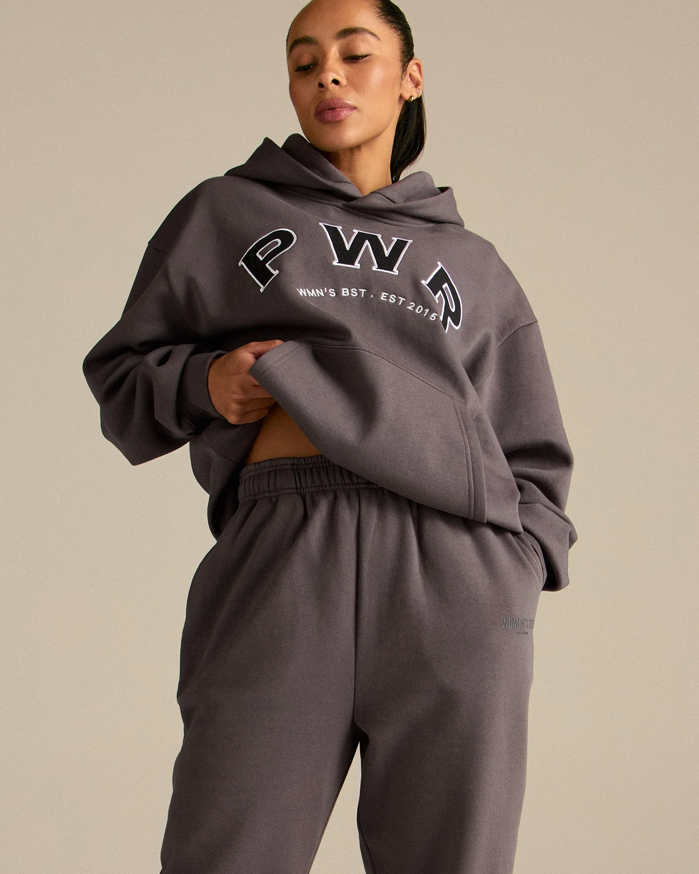 Comfort Oversized PWR Hoodie | Slate Grey - Image 4