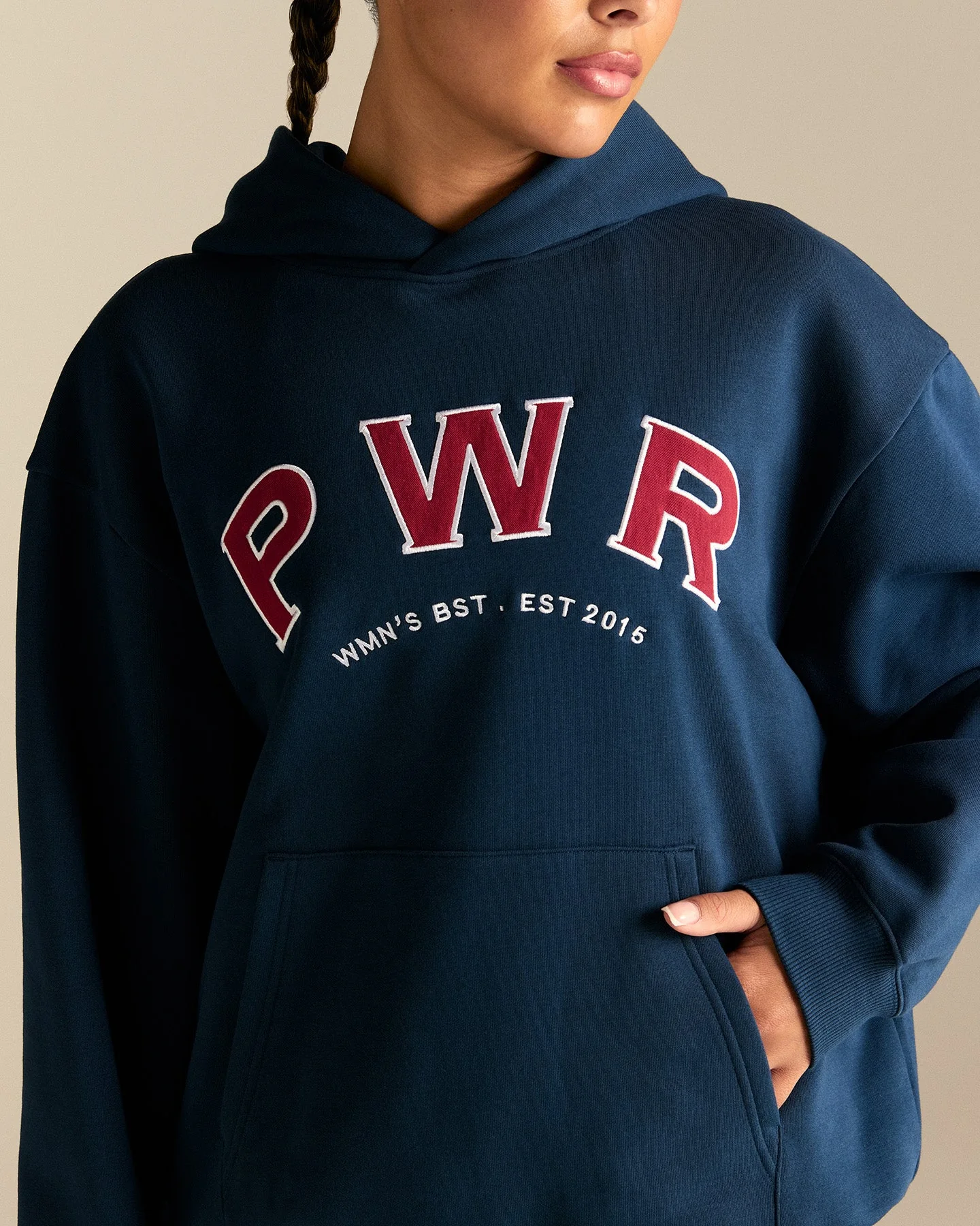 Comfort Oversized PWR Hoodie | True Navy - Image 6