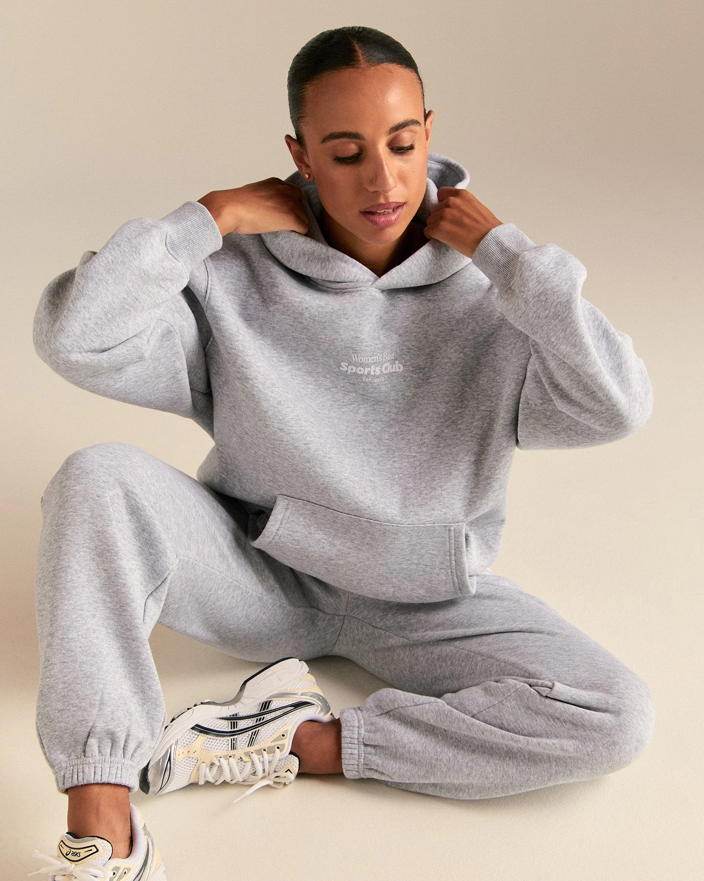 Comfort Oversized Sports Club Hoodie | Silver Grey Marl - Image 6