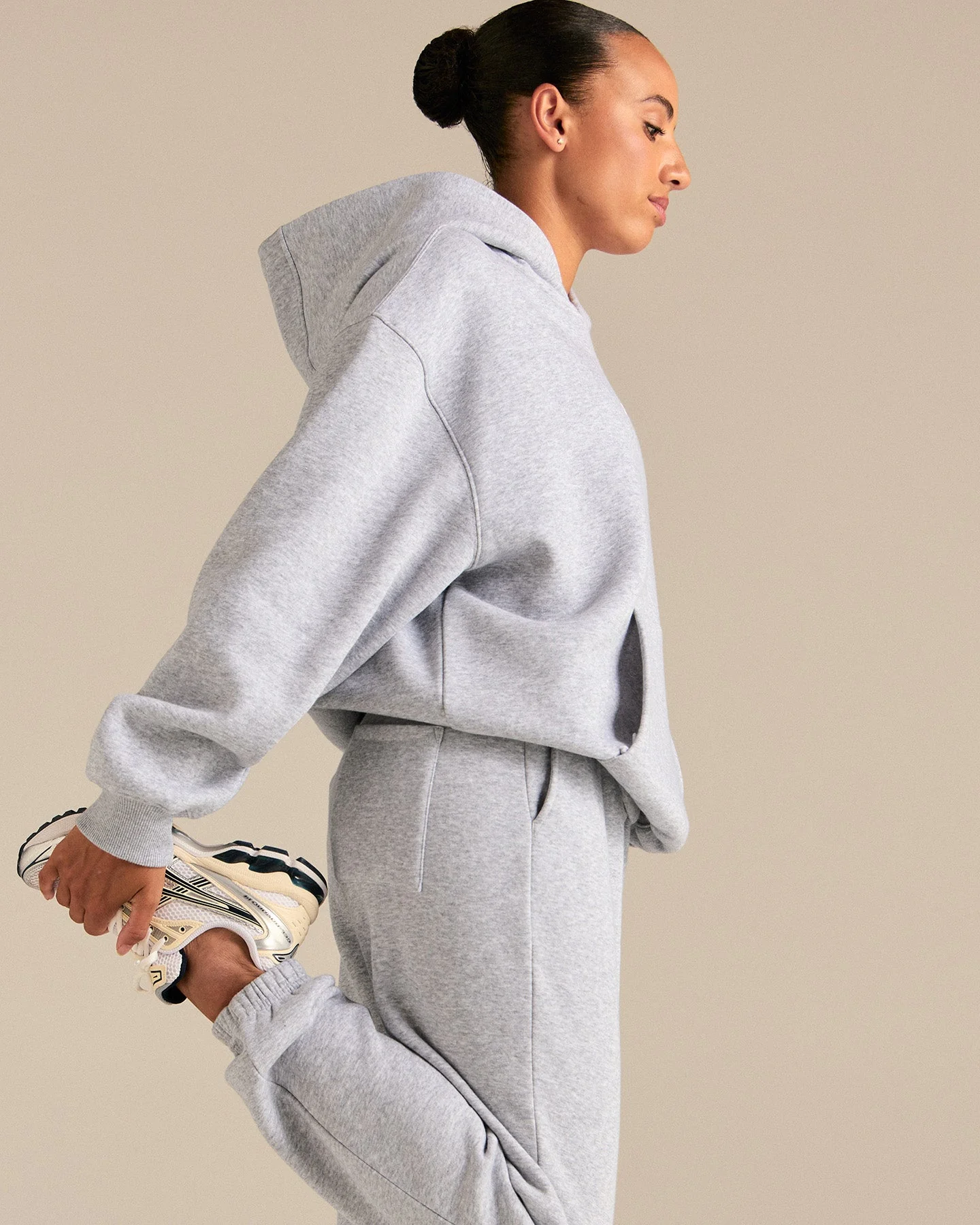 Comfort Oversized Sports Club Hoodie | Silver Grey Marl - Image 8