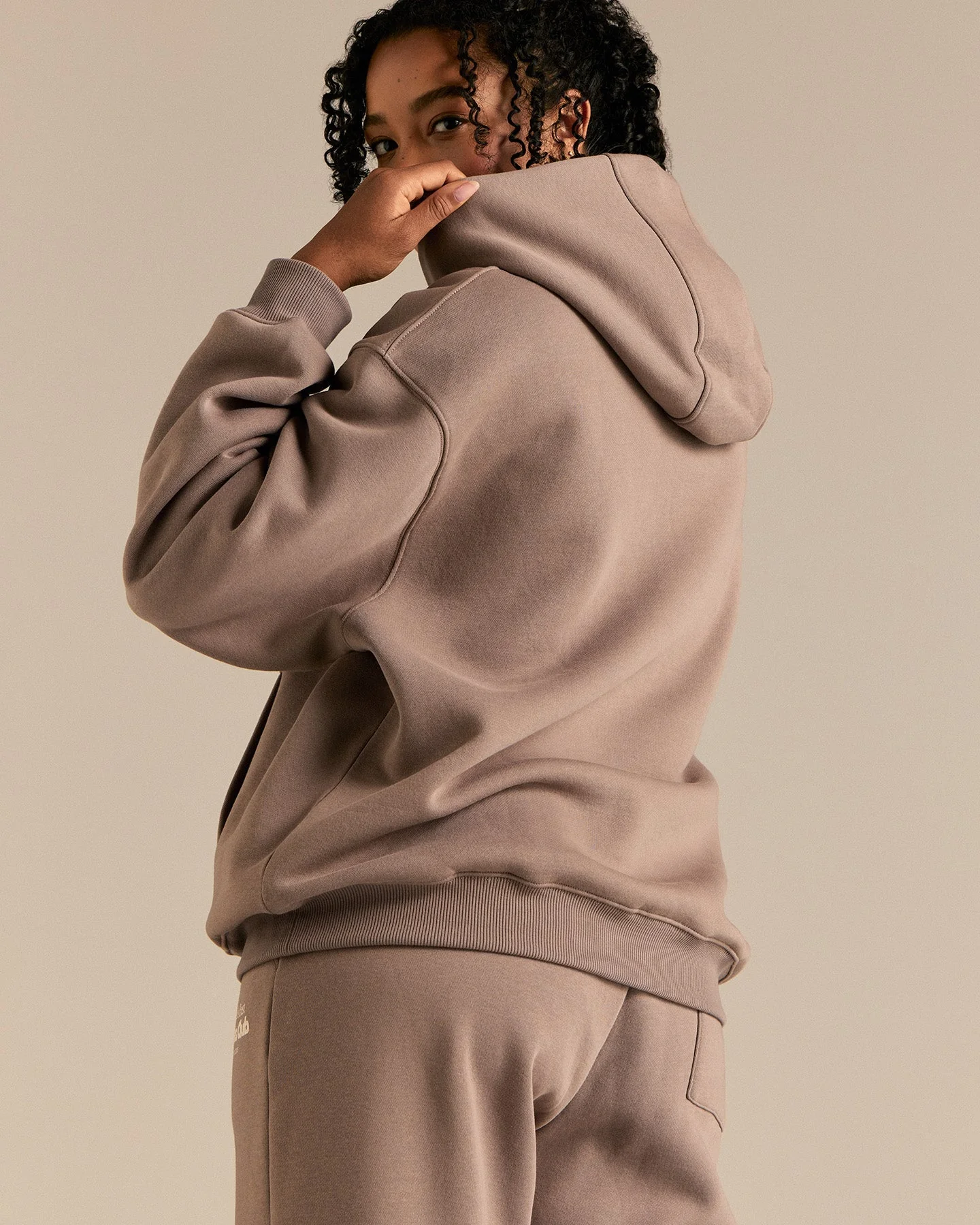 Comfort Oversized Sports Club Hoodie | Taupe Grey - Image 3