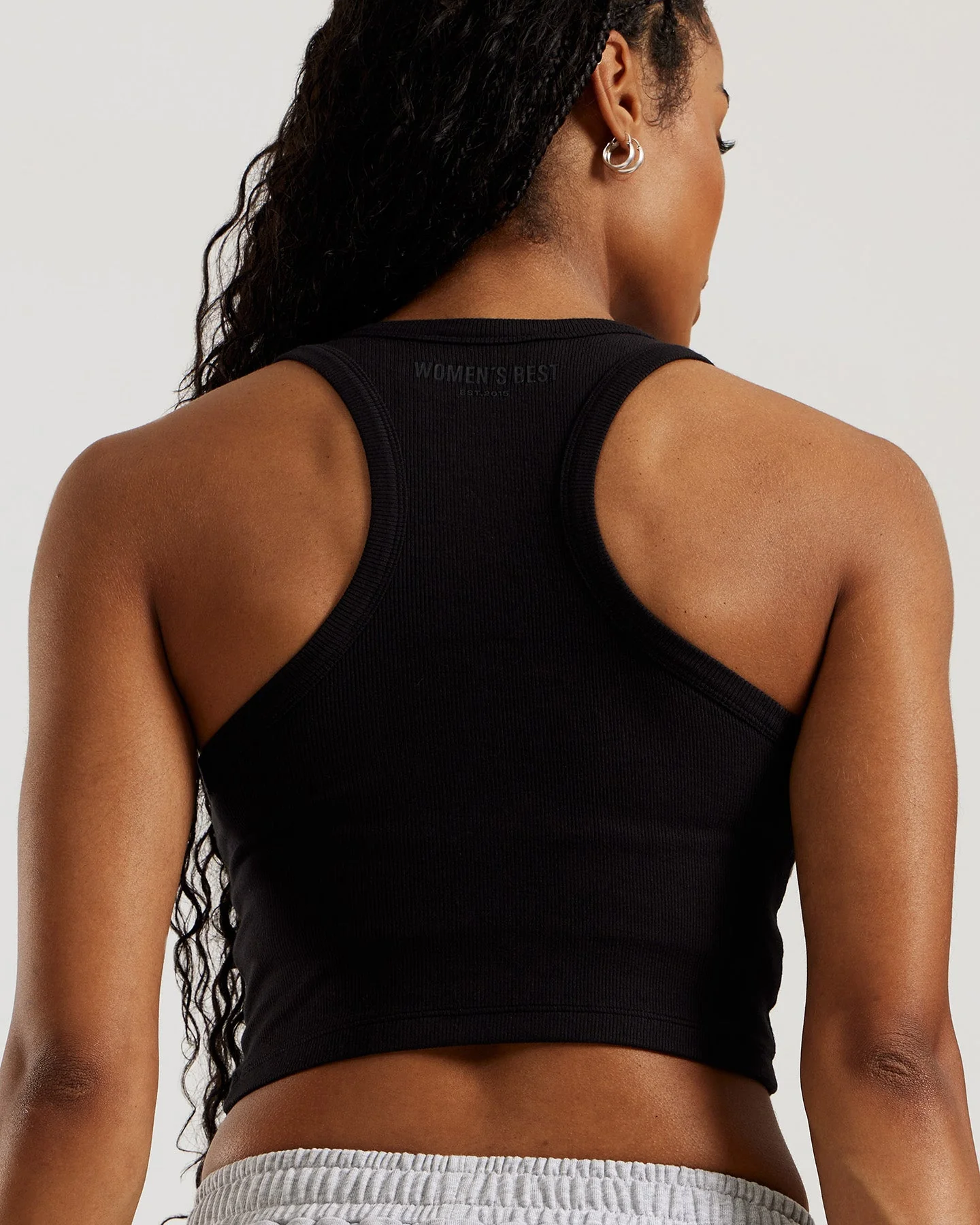 Comfort Ribbed Cropped Tank | Black - Image 3