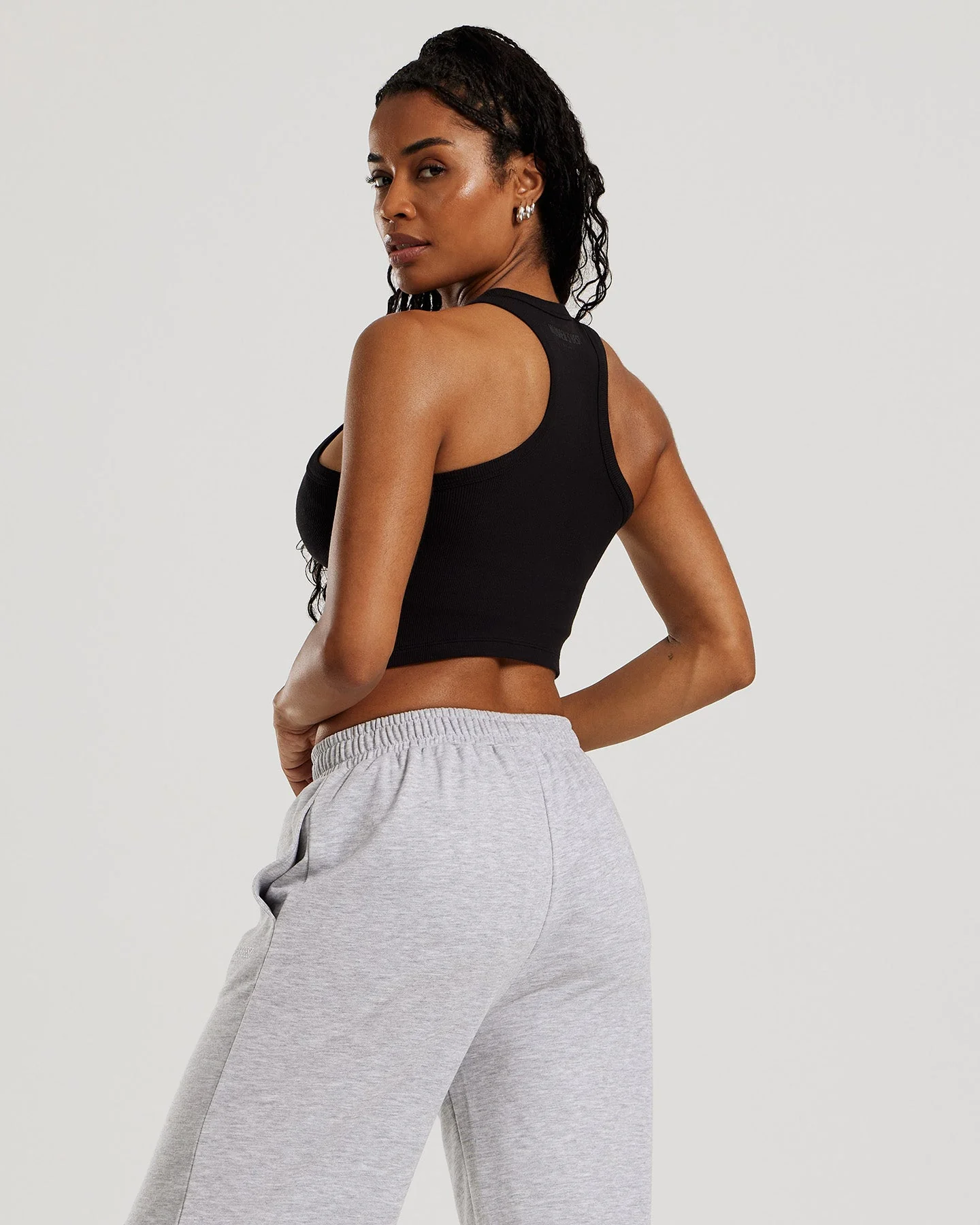 Comfort Ribbed Cropped Tank | Black - Image 5