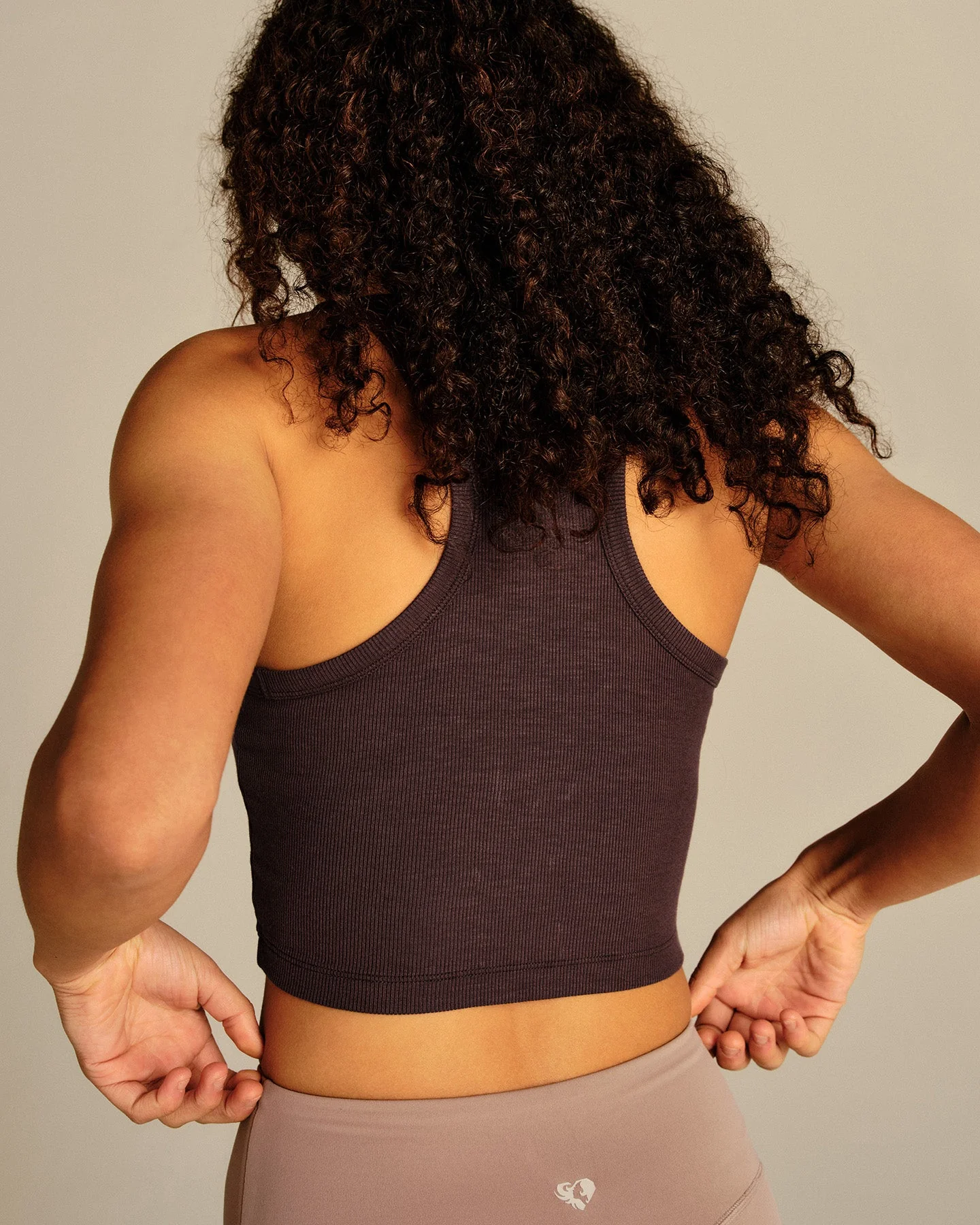Comfort Ribbed Cropped Tank | Cafe Noir - Image 3