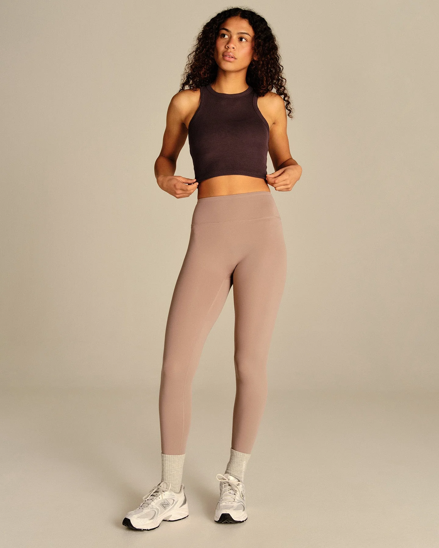 Comfort Ribbed Cropped Tank | Cafe Noir - Image 4