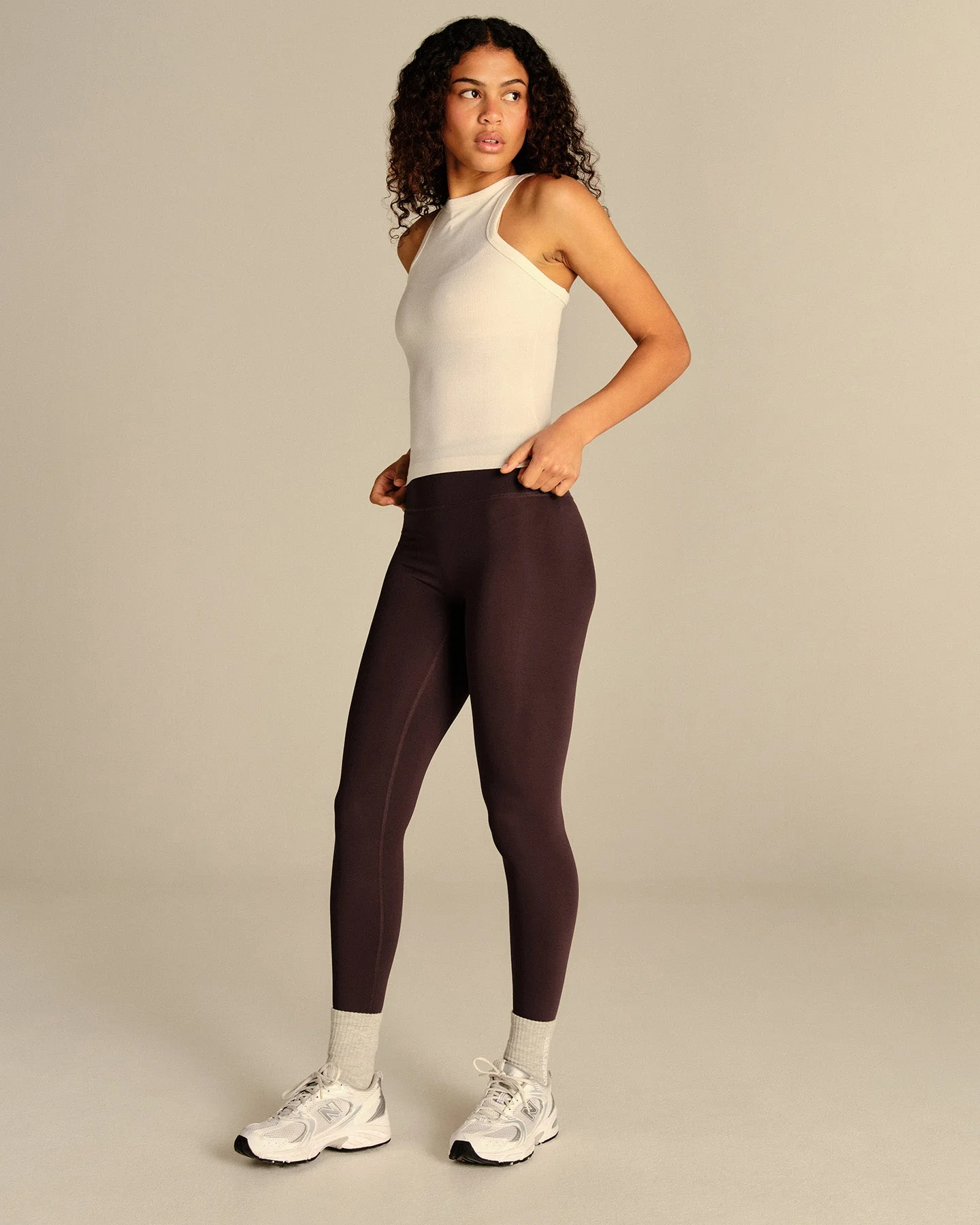 Comfort Ribbed Midi Tank | Coconut White - Image 3