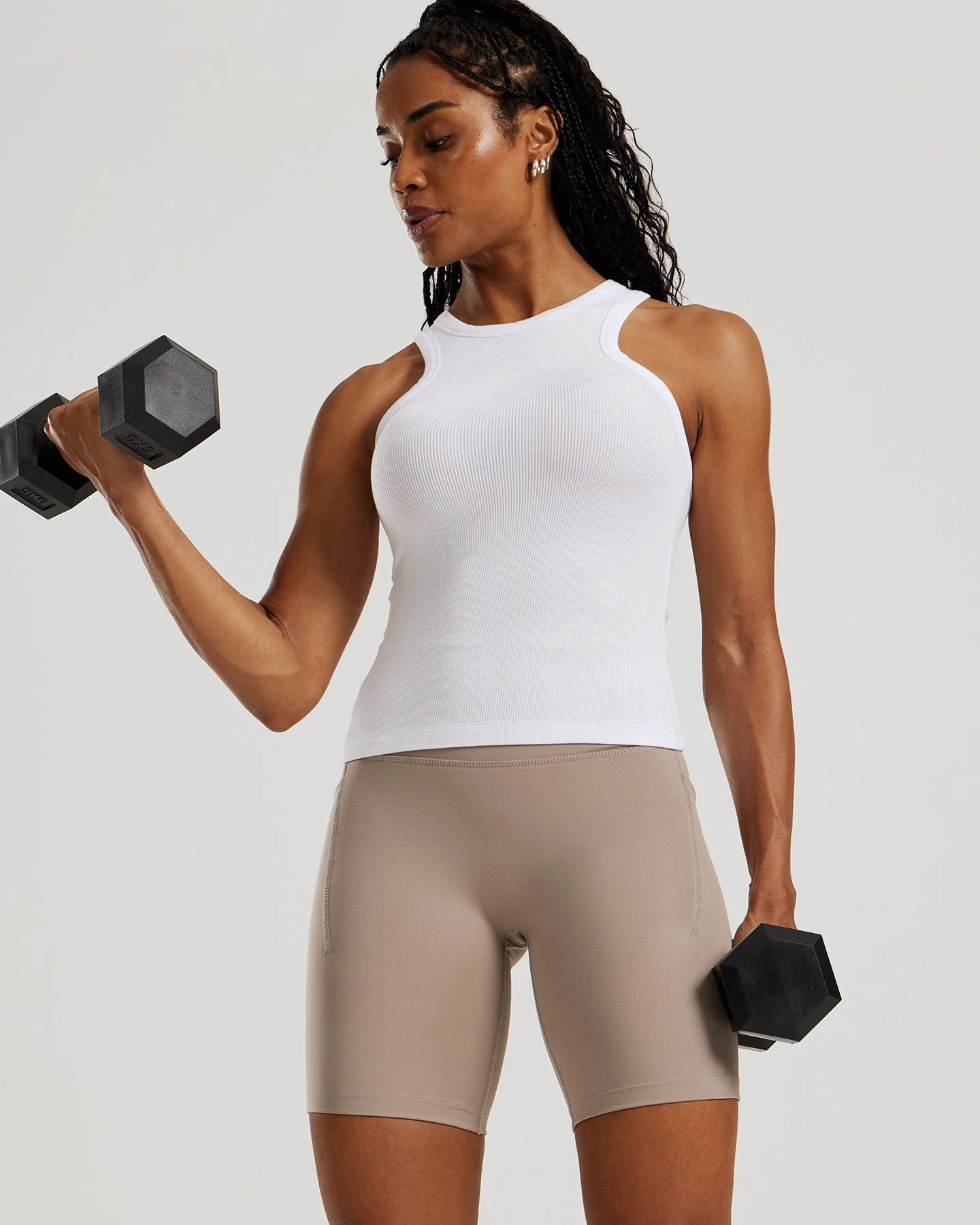 Comfort Ribbed Midi Tank | White - Image 2