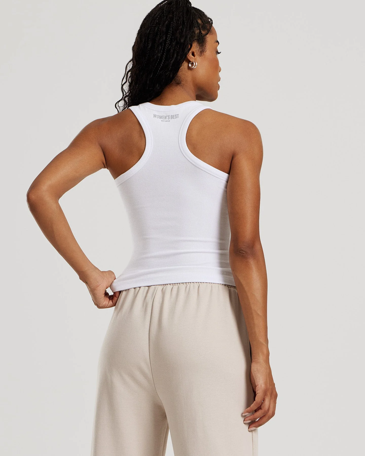 Comfort Ribbed Midi Tank | White - Image 5