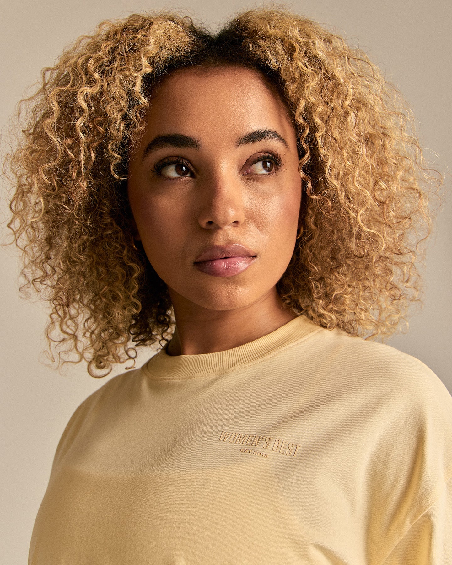 Comfort WB Logo Oversized Short Sleeve T-Shirt | Buttercup - Image 2