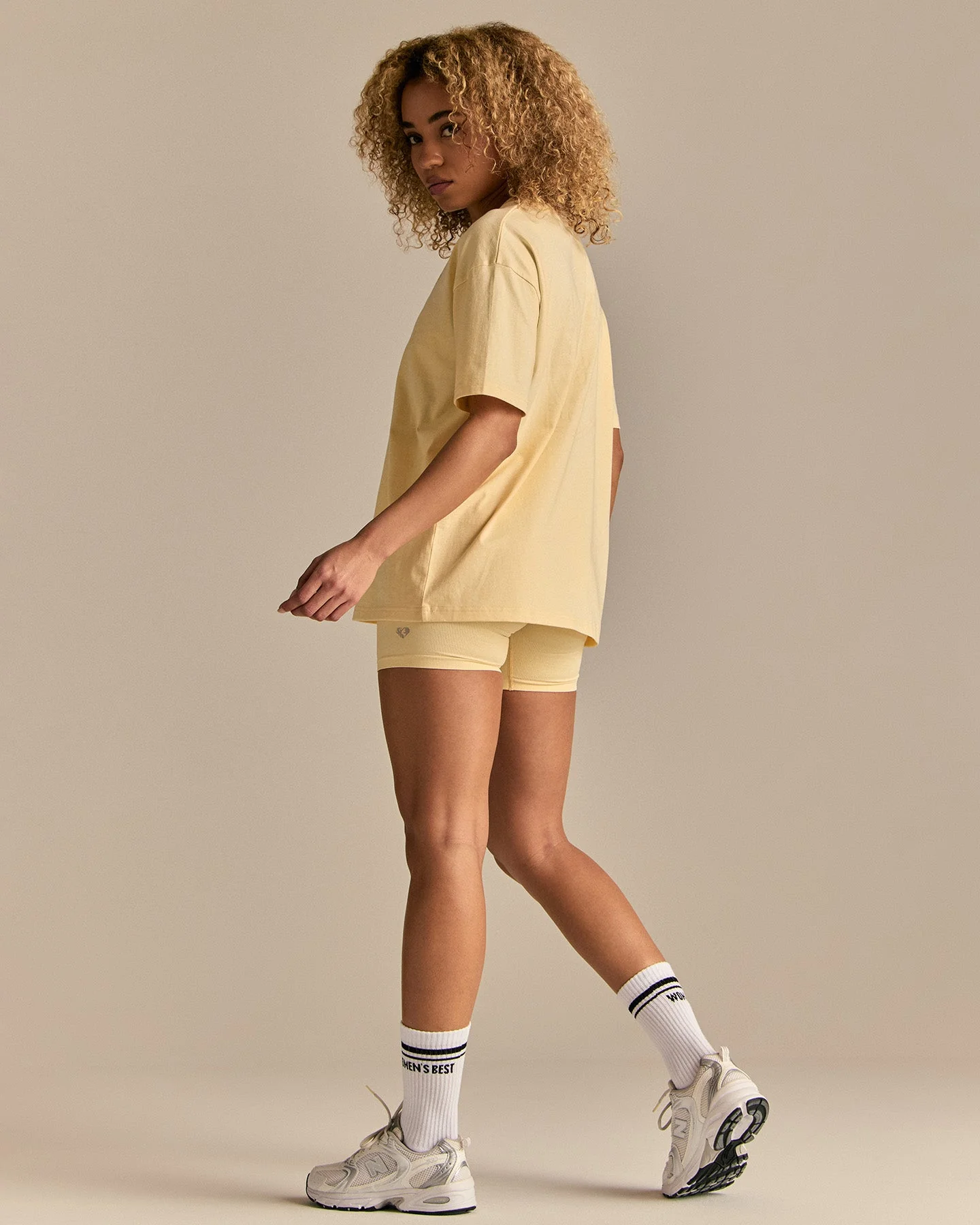 Comfort WB Logo Oversized Short Sleeve T-Shirt | Buttercup - Image 6