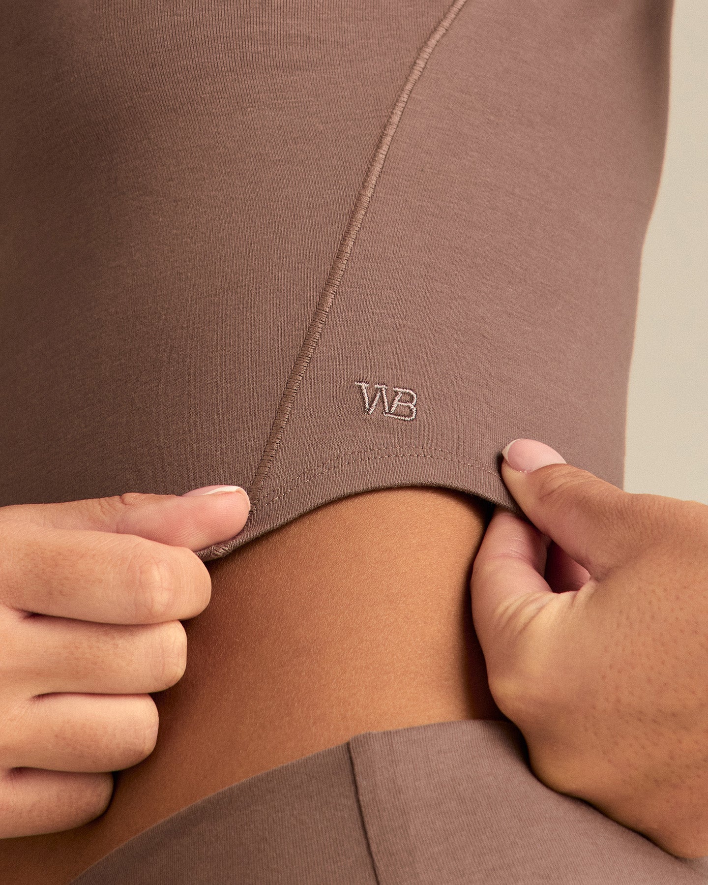 Cotton Contour Long Sleeve T-Shirt | Mocha - Image 2