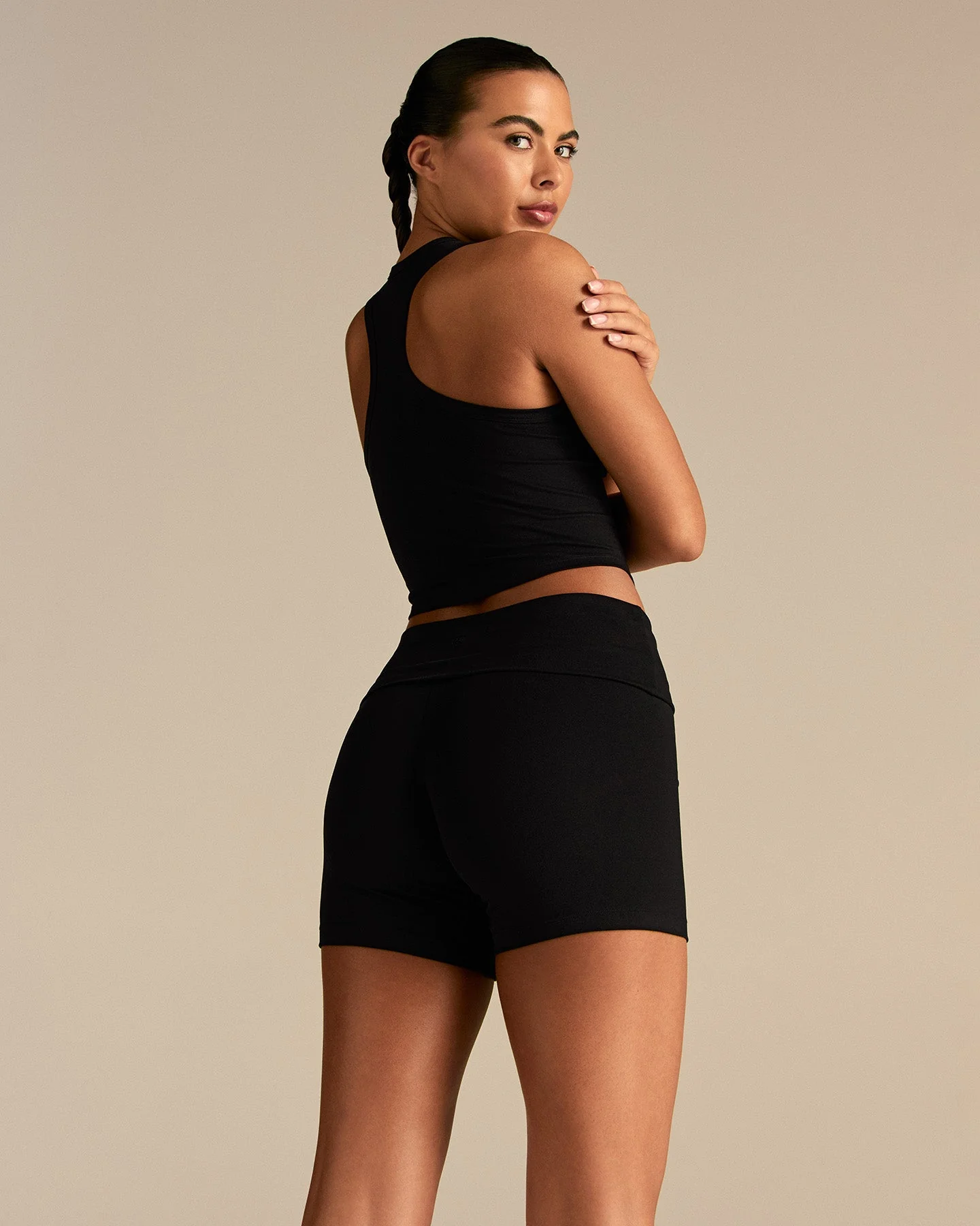 Cotton Contour Racer Tank | Black - Image 4