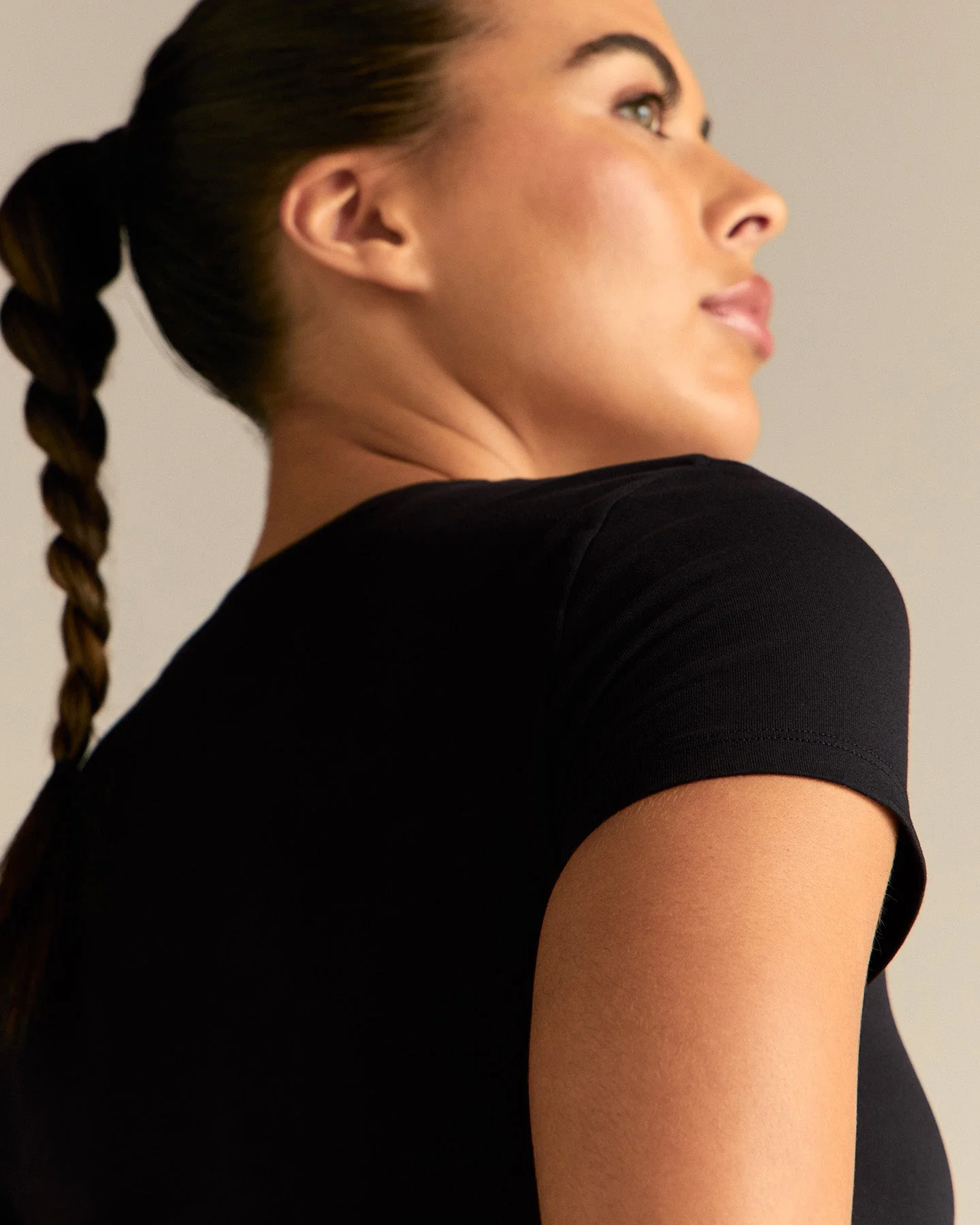 Cotton Contour Short Sleeve T-Shirt | Black - Image 2