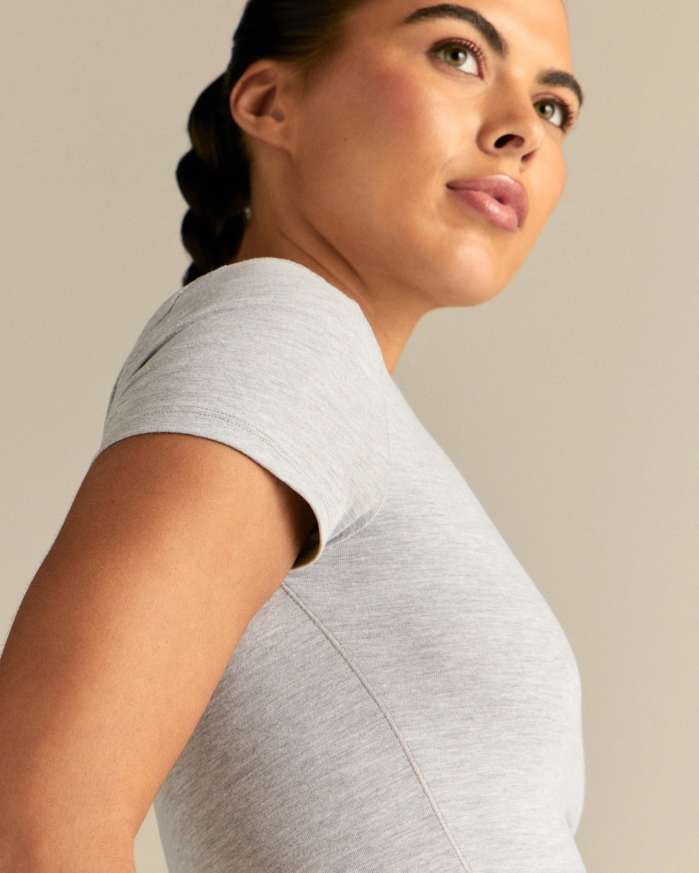 Cotton Contour Short Sleeve T-Shirt | Grey Marl - Image 3