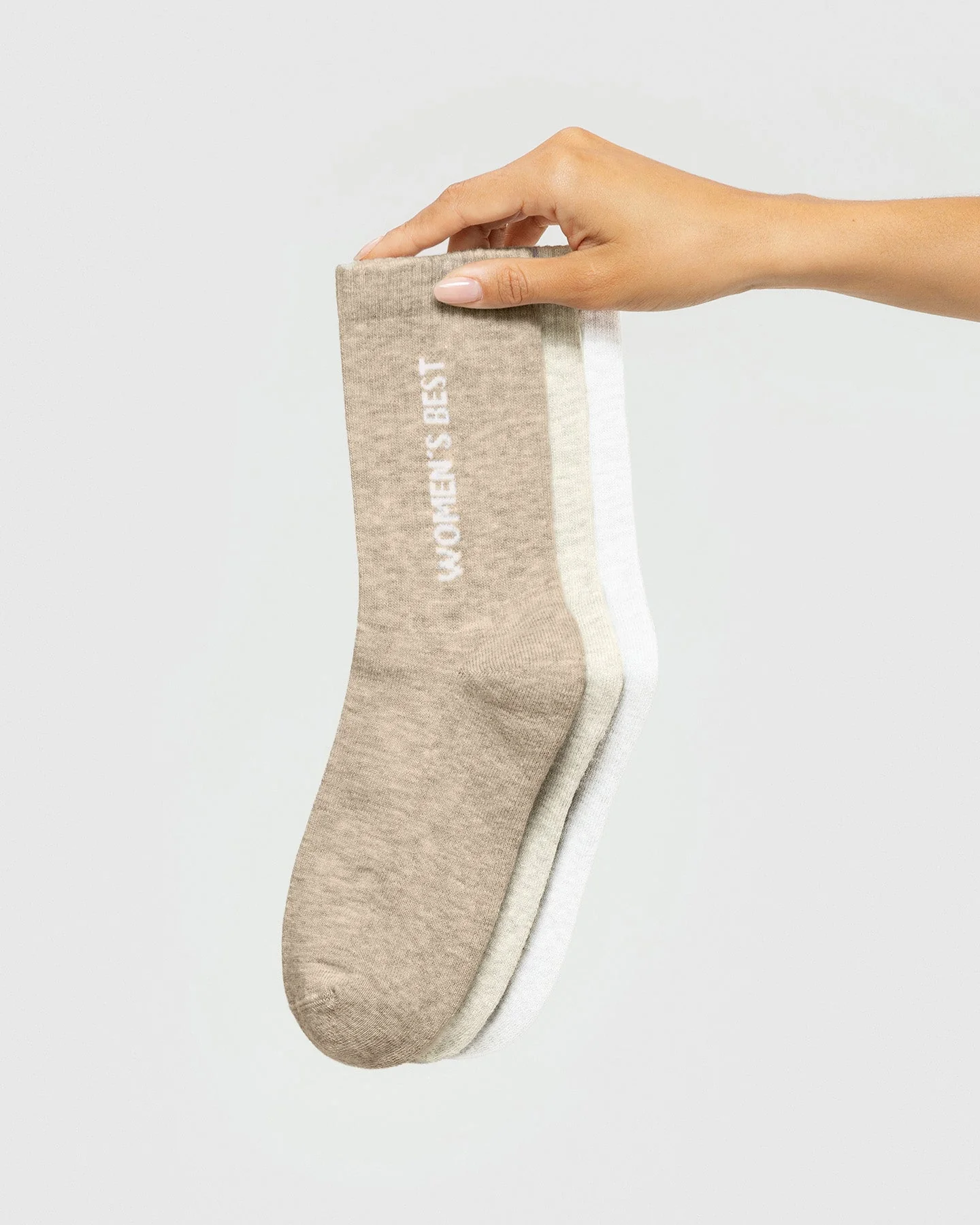 Crew Socks (3PK) | Off White/Buff/White - Image 6
