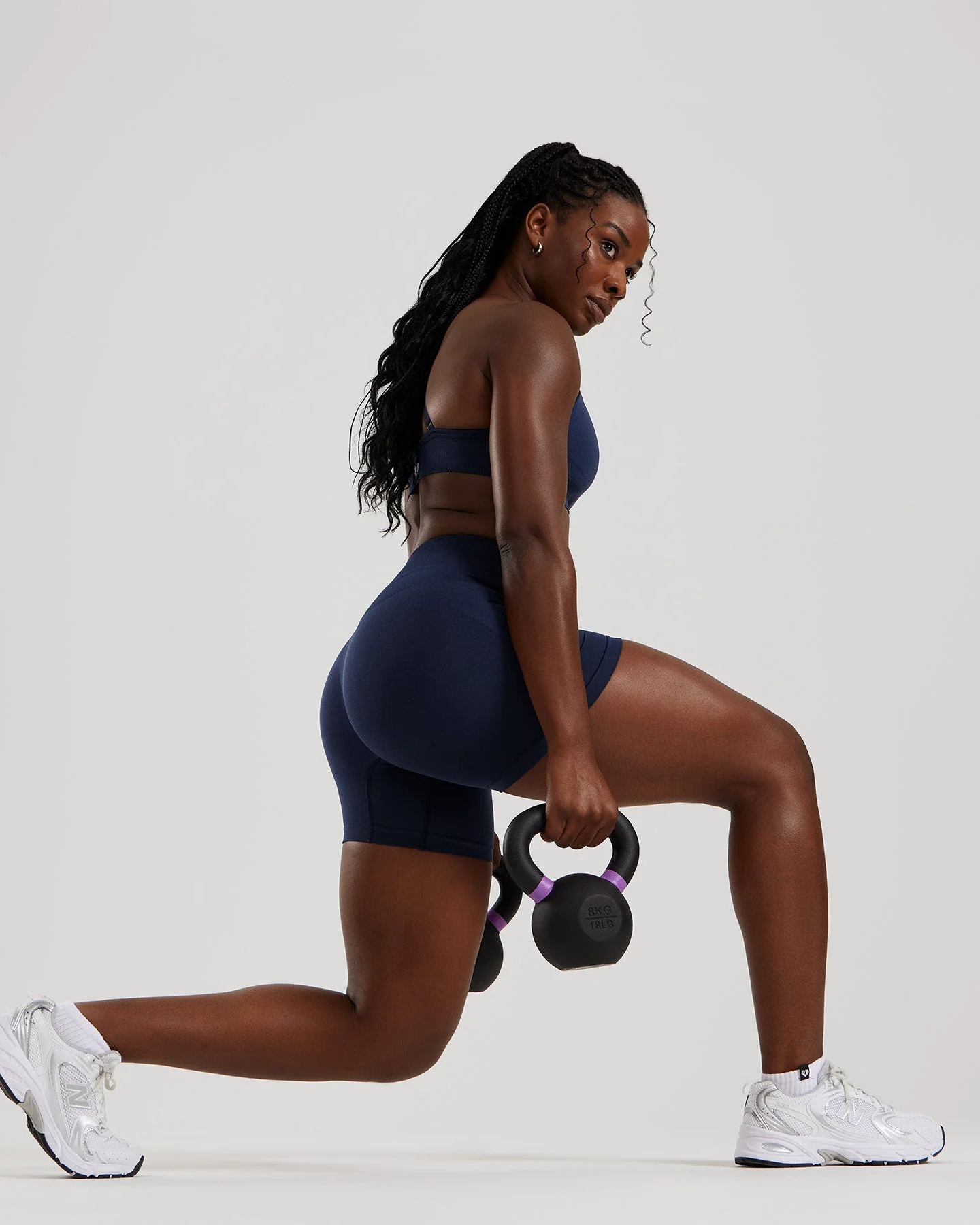 Define 2.0 High Waist Scrunch Shorts 4" | Sapphire Blue - Image 2